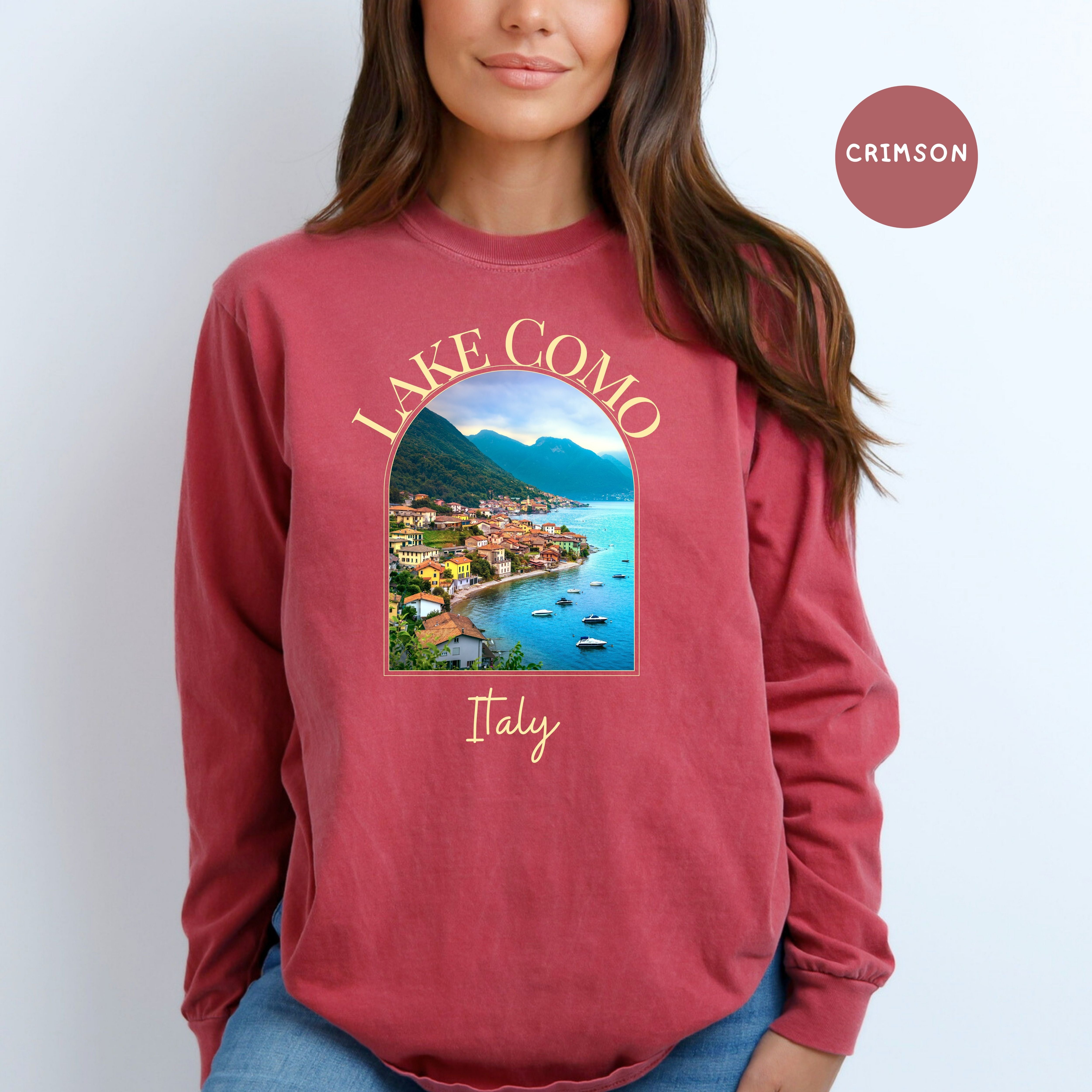 Lake Como Italy Comfort Colors® Long Sleeve Tee