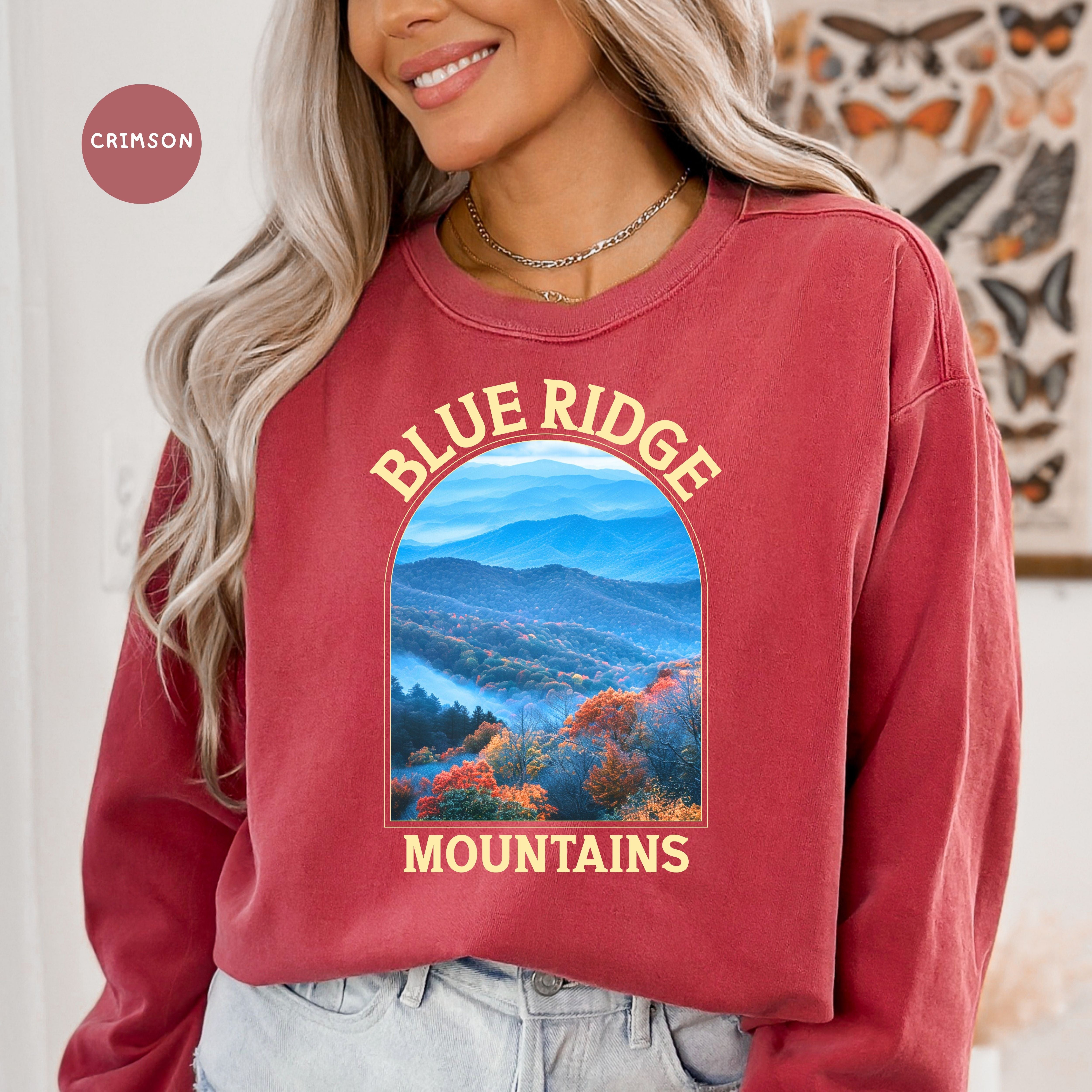 Blue Ridge Mountains Comfort Colors Sweatshirt, Mountain Lover Gift Sweatshirt