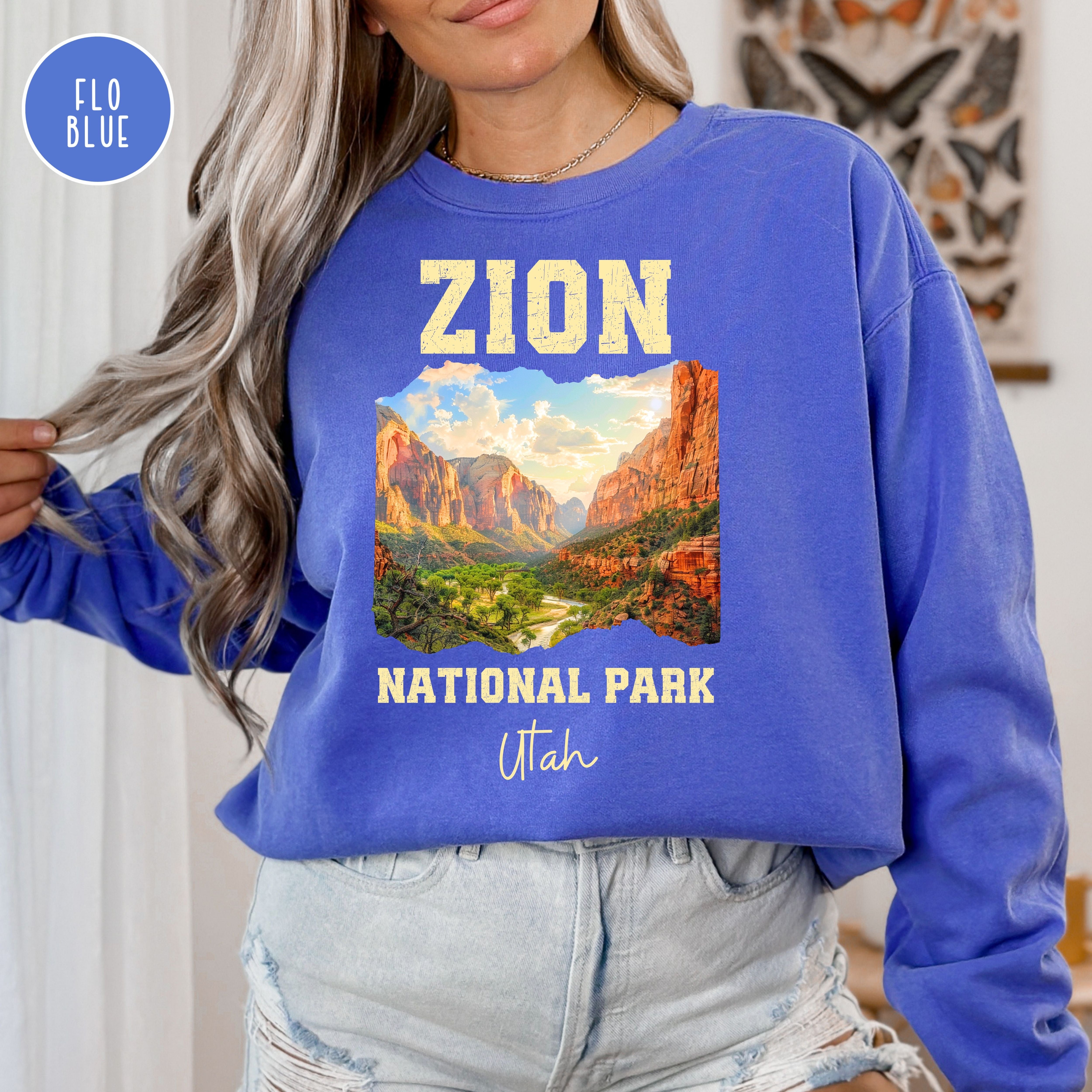 Zion National Park Grunge Style Comfort Colors® Sweatshirt