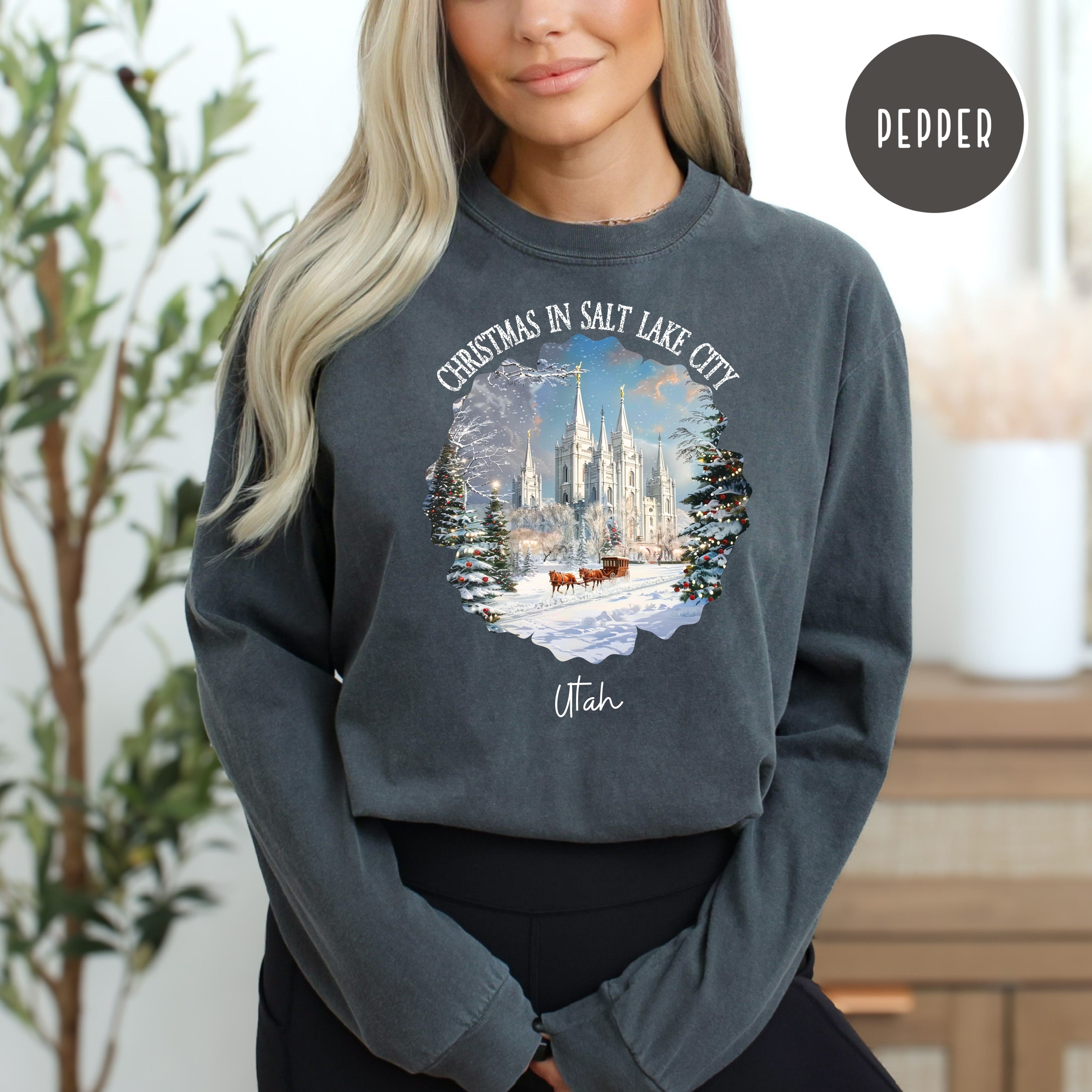 Christmas in Salt Lake City Utah Comfort Colors® Long Sleeve Tee