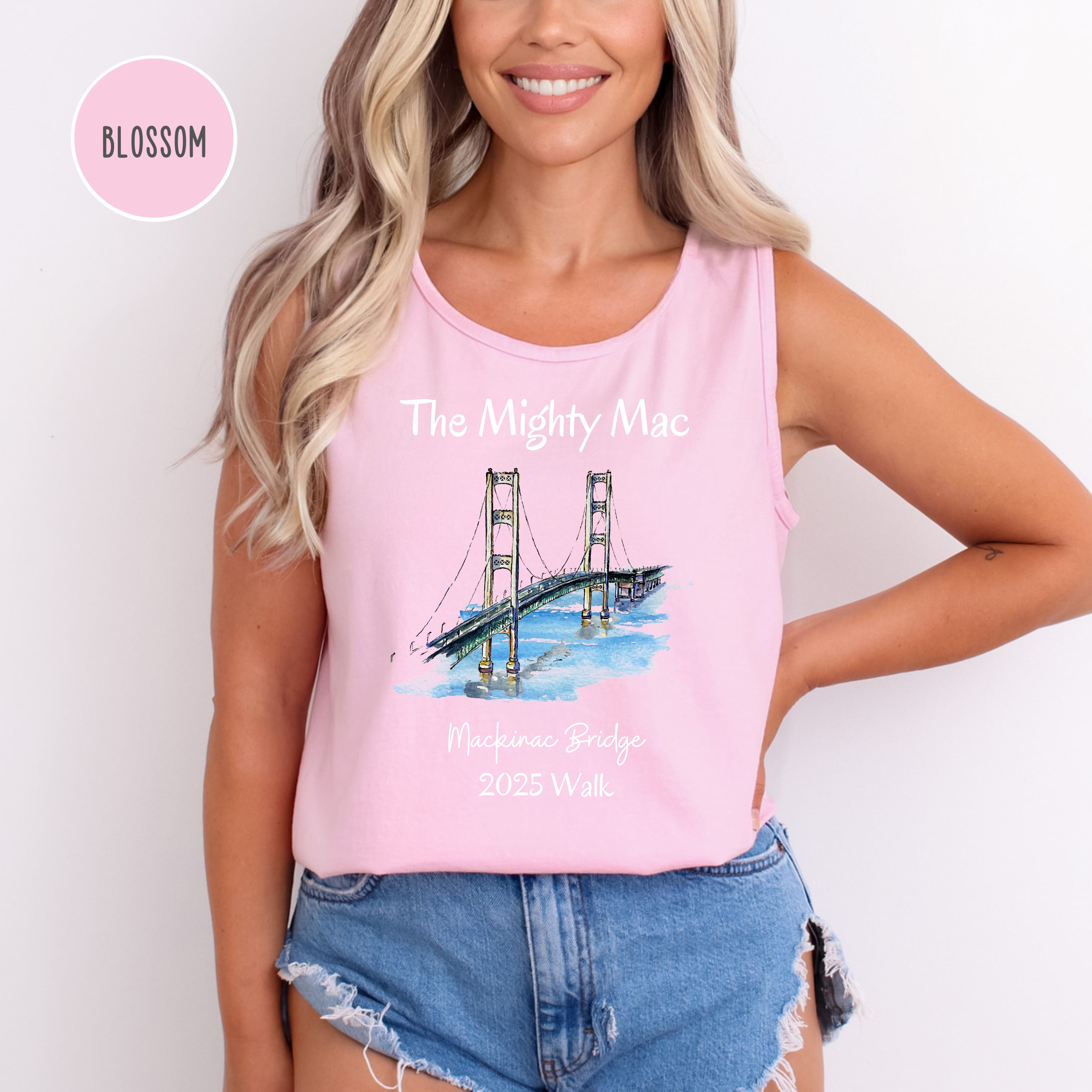 The Mackinac Bridge Labor Day Walk 2025 Comfort Color Adult Unisex Tank Top