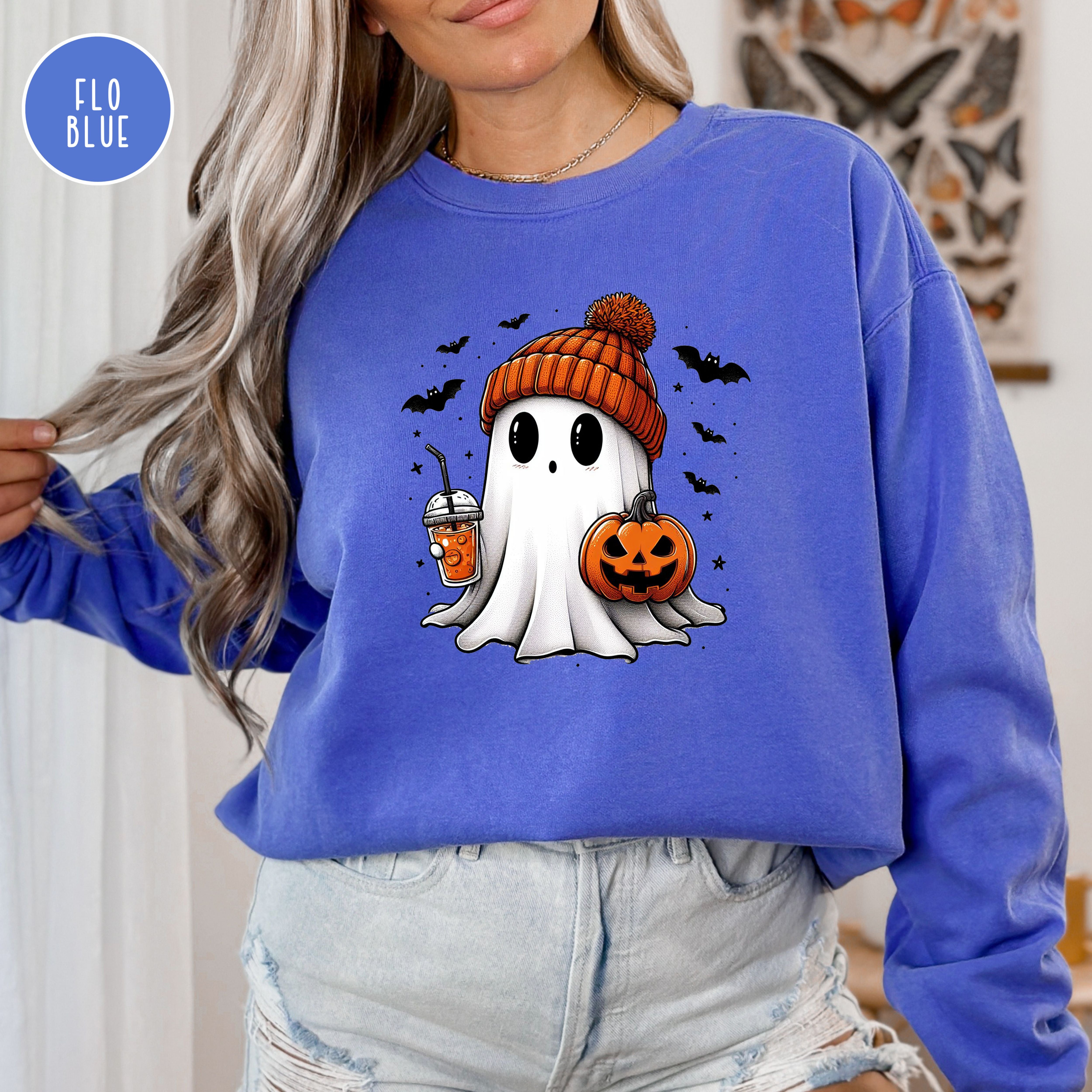 Cute Halloween Ghost Comfort Colors® Sweatshirt