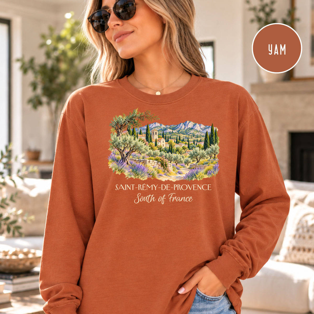 South of France Long Sleeve Comfort Colors Travel Tee, Saint Remy France Shirt, Van Gogh Trail Gift Tee, France Travel, Van Gogh Fan Gift