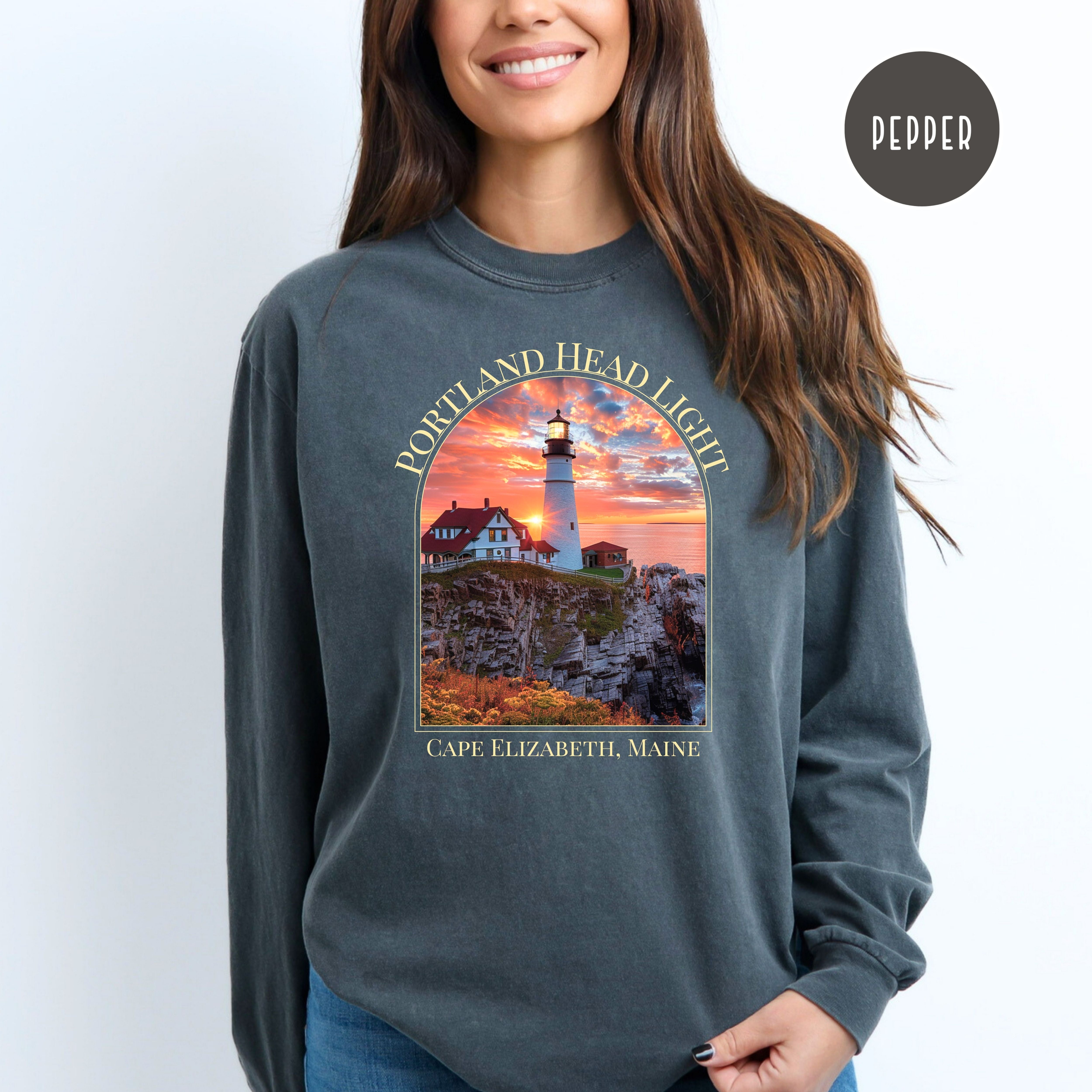 Portland Head Light Cape Elizabeth Maine Comfort Colors® Long Sleeve Tee