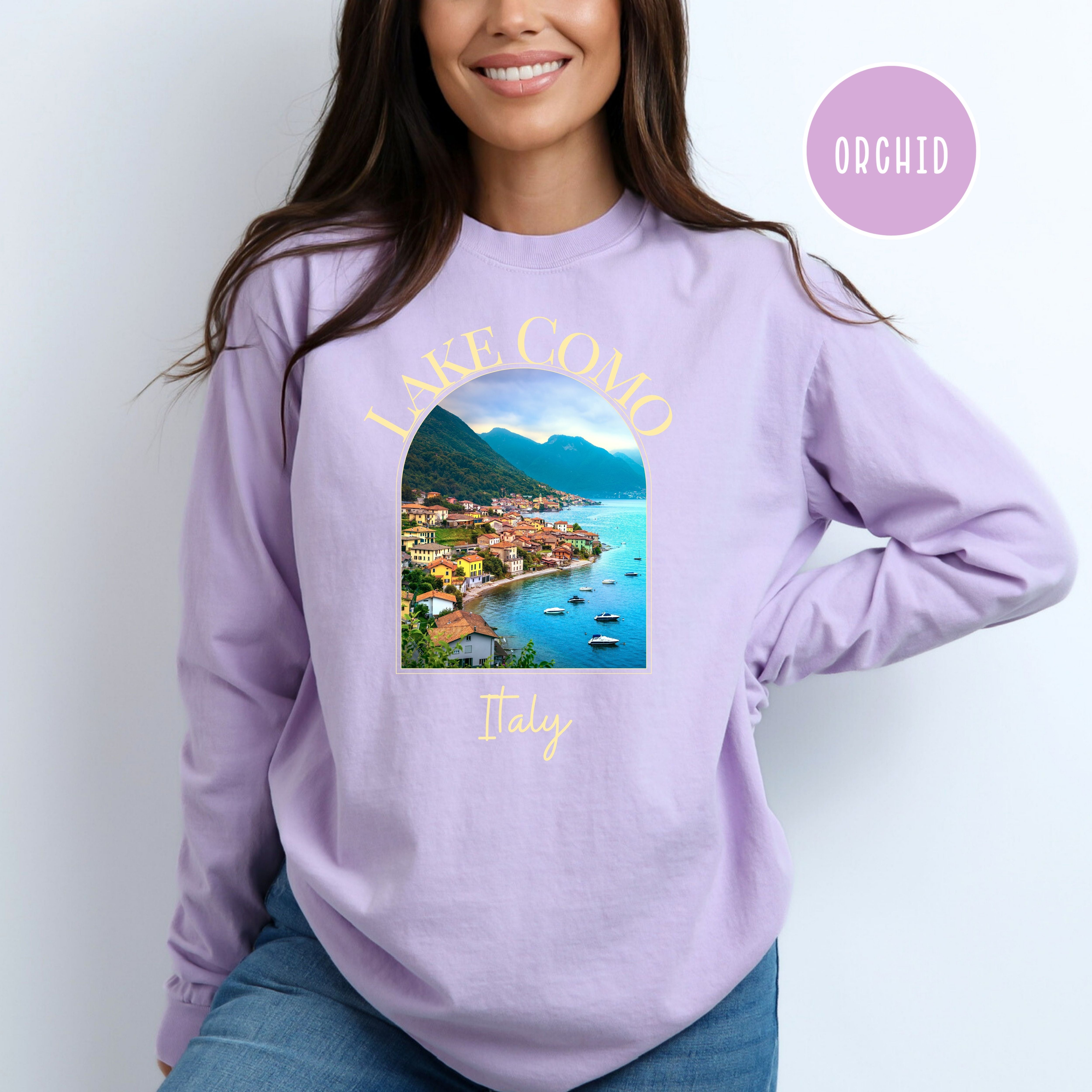 Lake Como Italy Comfort Colors® Long Sleeve Tee