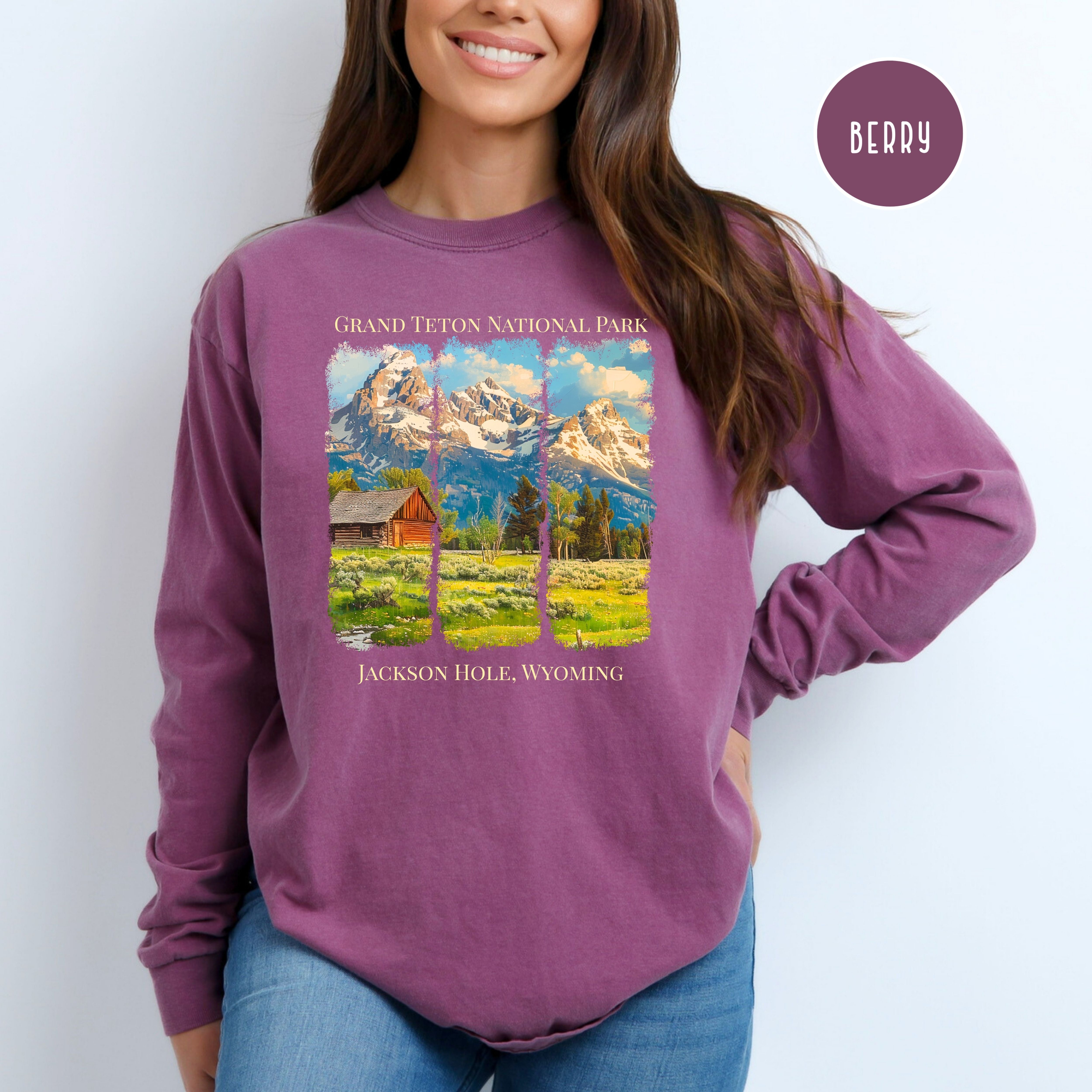 Grand Teton National Park Long Sleeve Comfort Colors Tee