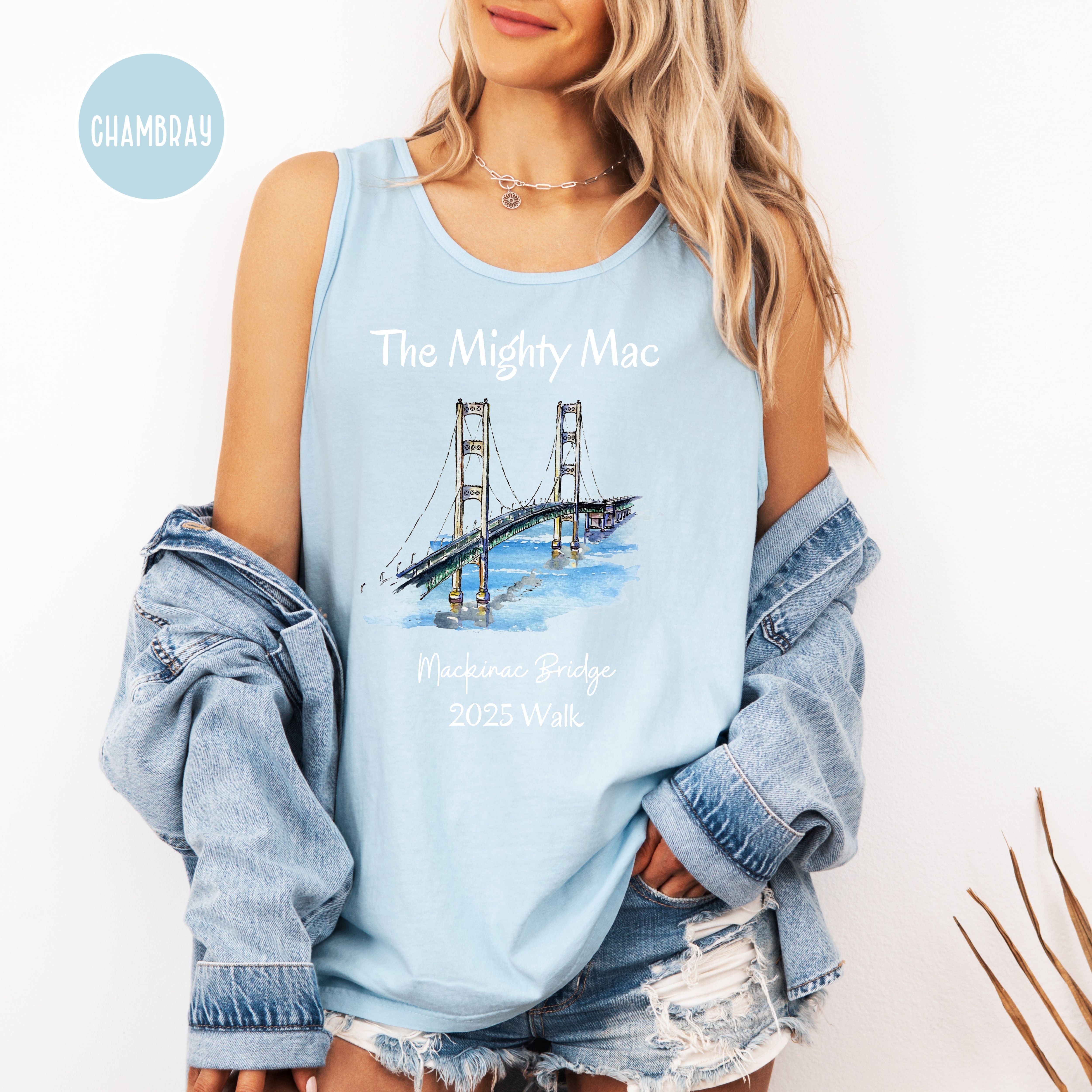 The Mackinac Bridge Labor Day Walk 2025 Comfort Color Adult Unisex Tank Top