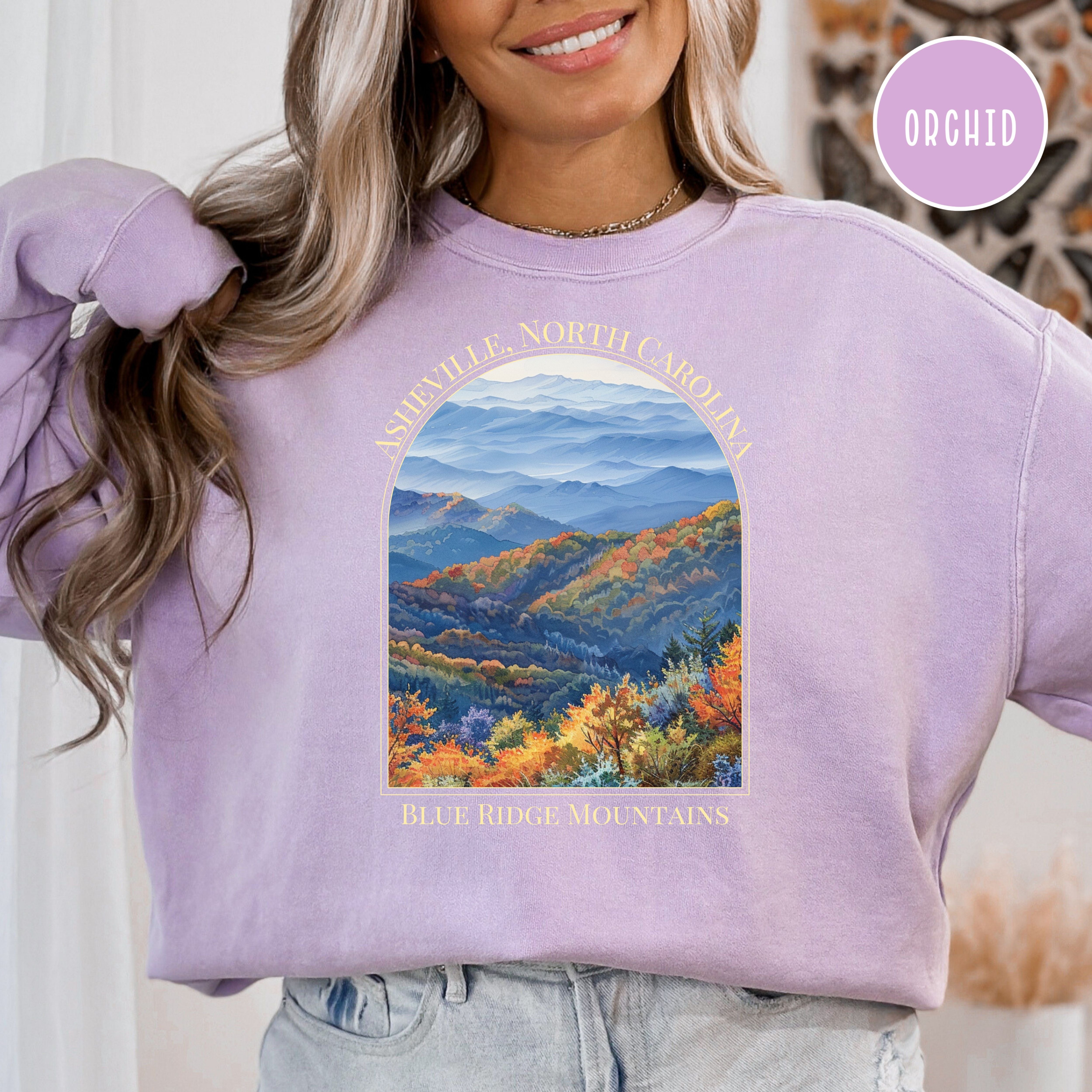 Asheville North Carolina Blue Ridge Mountains Comfort Colors® Sweatshirt