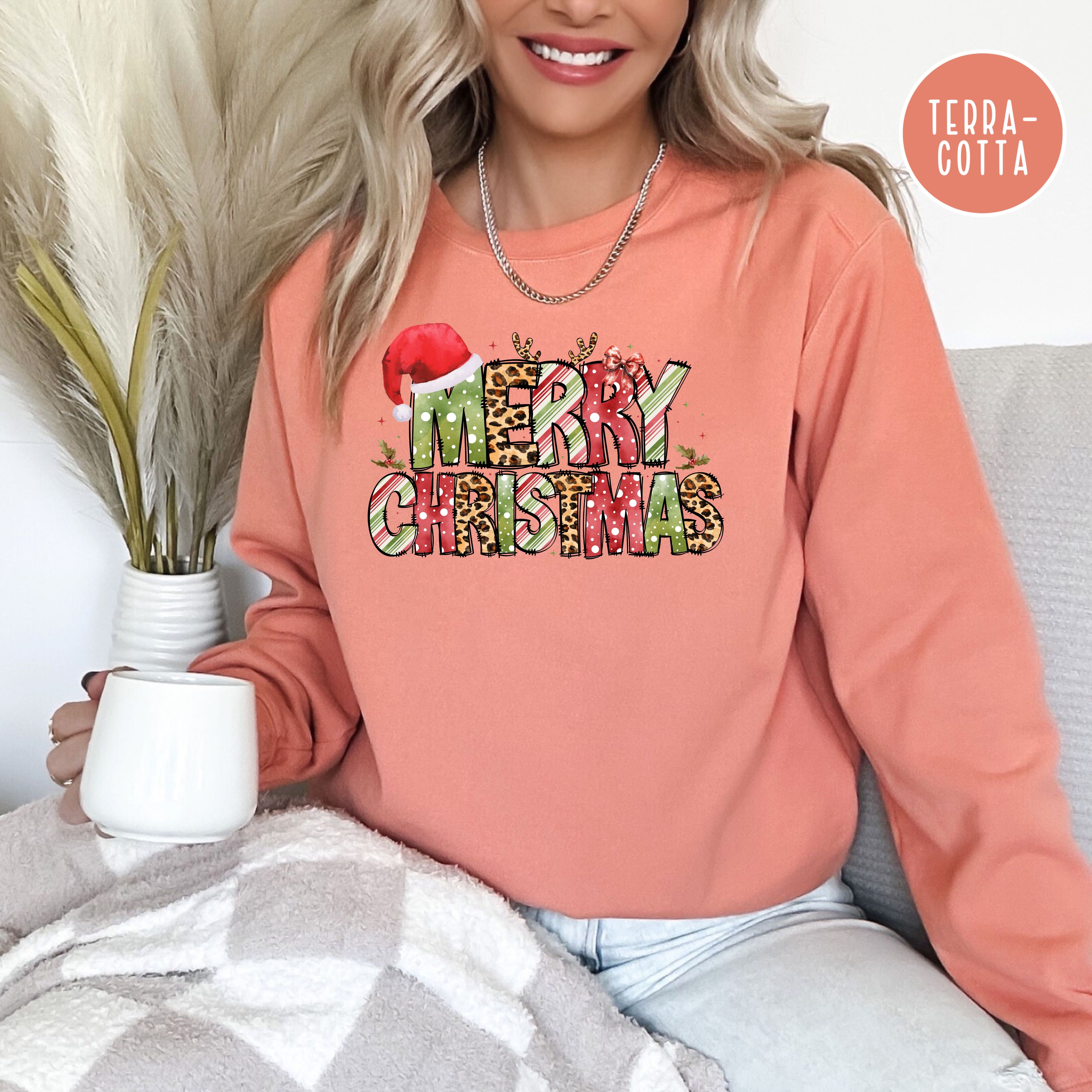 Cheerful Merry Christmas Comfort Colors® Sweatshirt