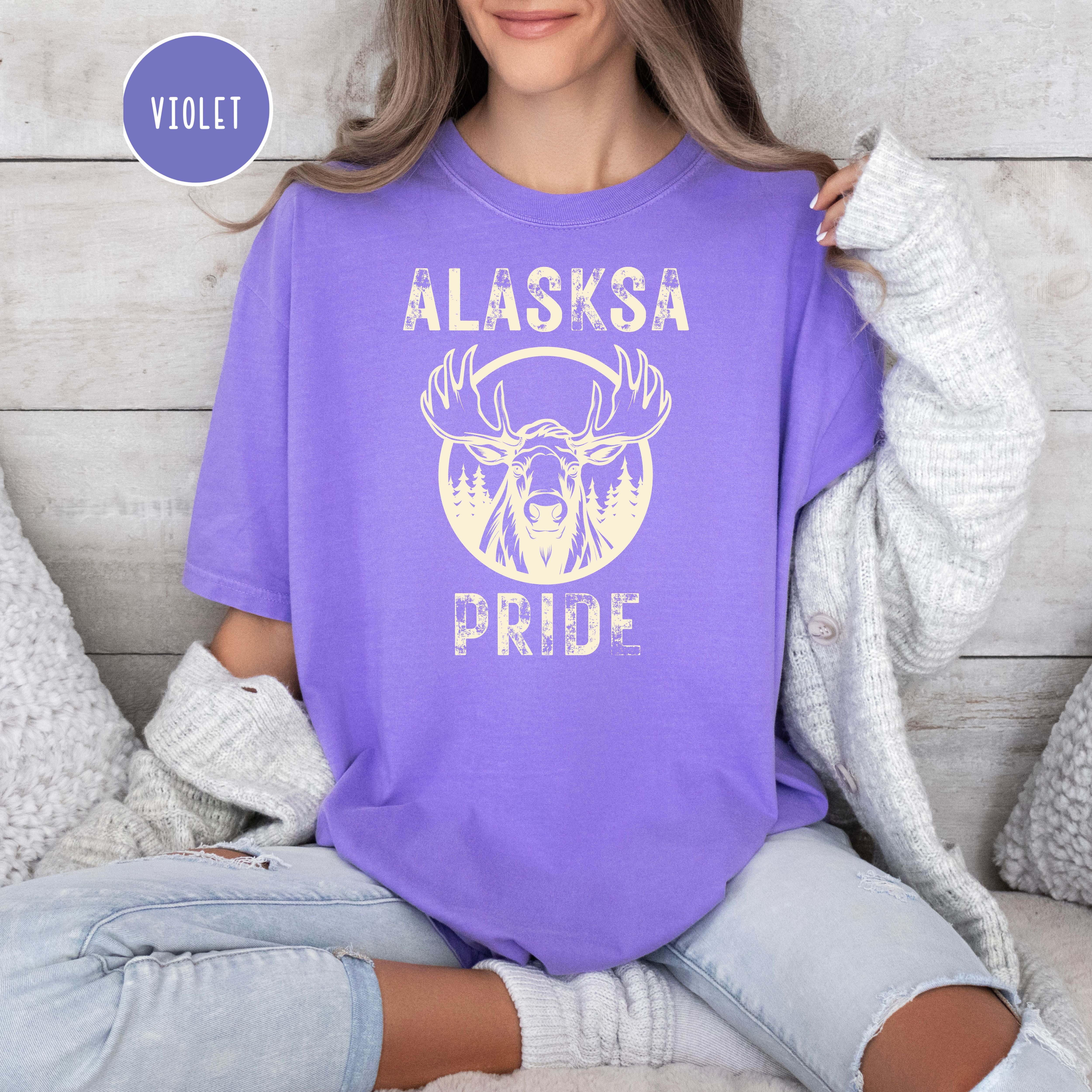 Alaska Pride Grunge Style Comfort Colors Adult Unisex Tee