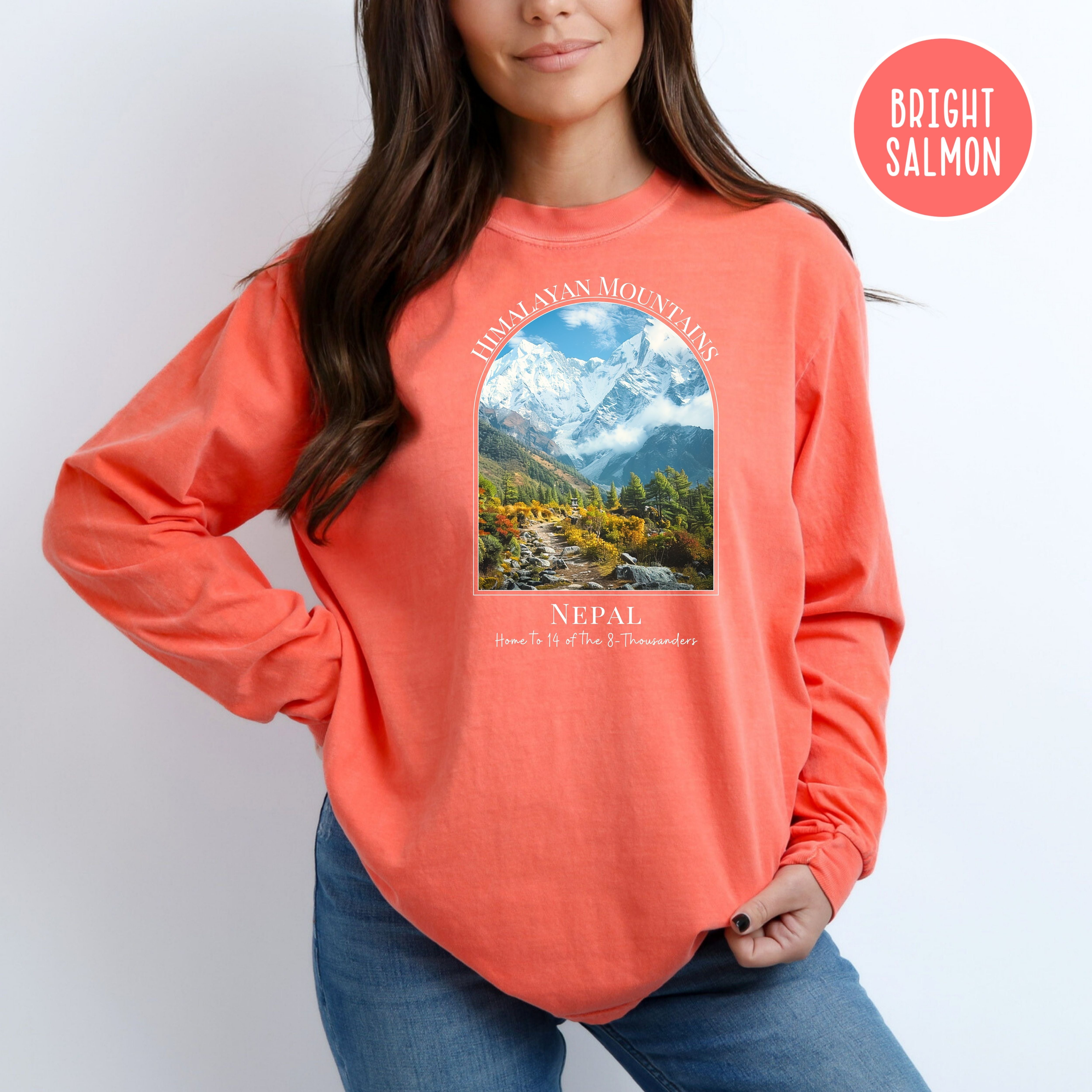 Himalayan Mountains Comfort Colors® Long Sleeve Tee