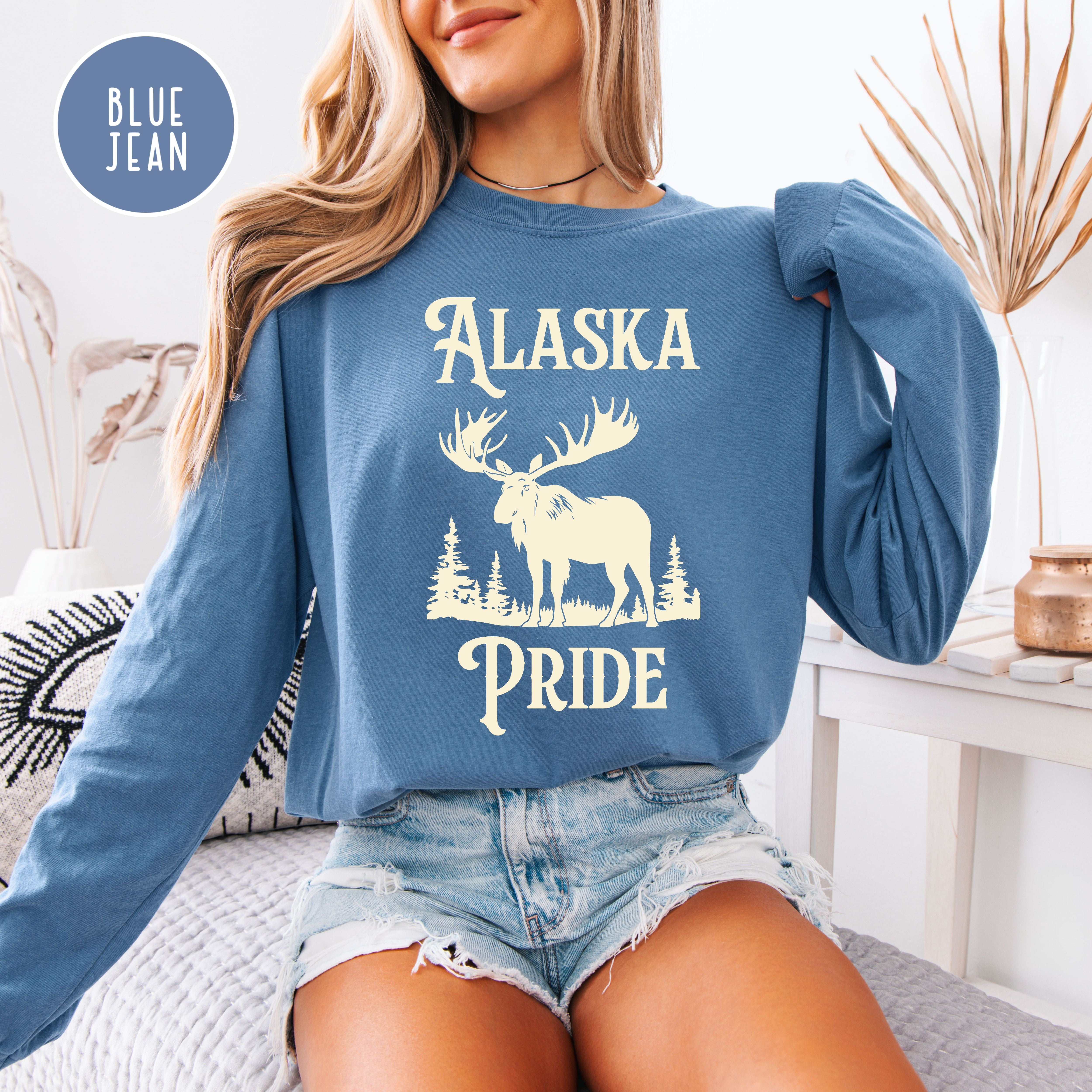 Alaska Pride Comfort Colors Adult Unisex Long Sleeve Tee