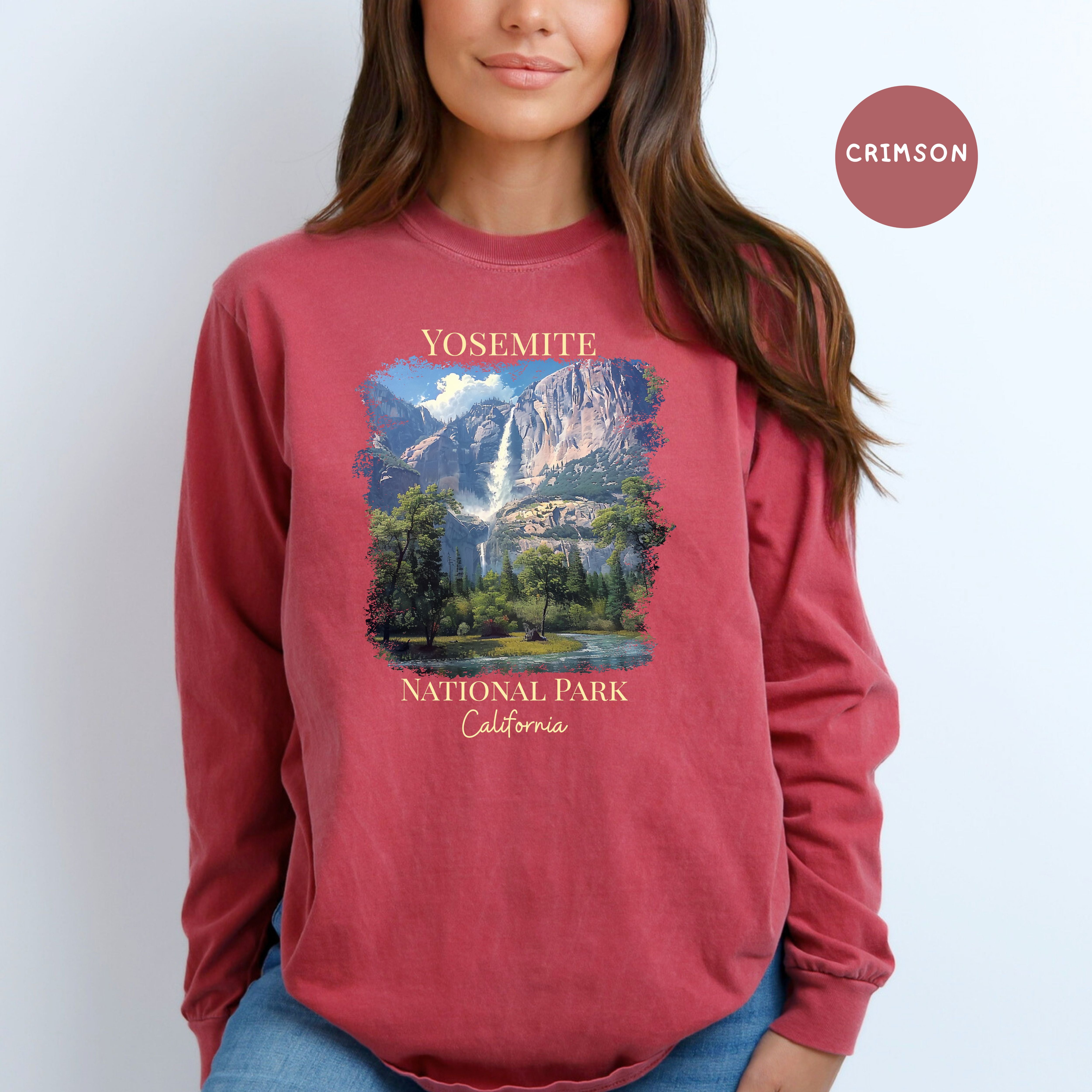 Yosemite National Park California Adult Unisex Comfort Colors Long Sleeve Tee Shirts