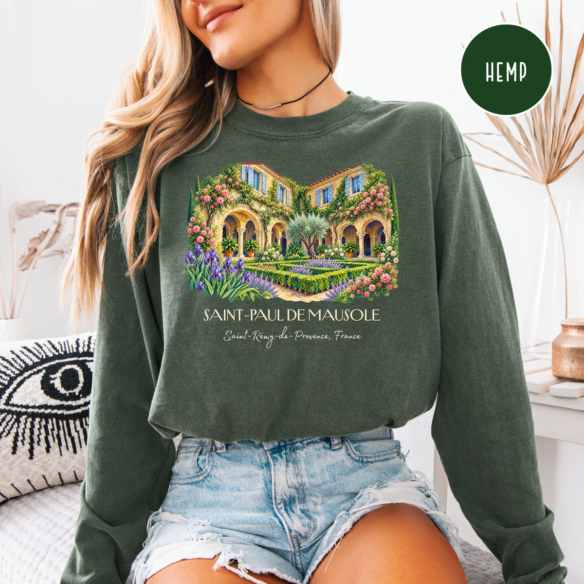 Van Gogh Trail Long Sleeve Comfort Colors Tee, Saint Remy France Gift Tee, South of France Travel Gift, France Vacation Tee, Art Lover Gift