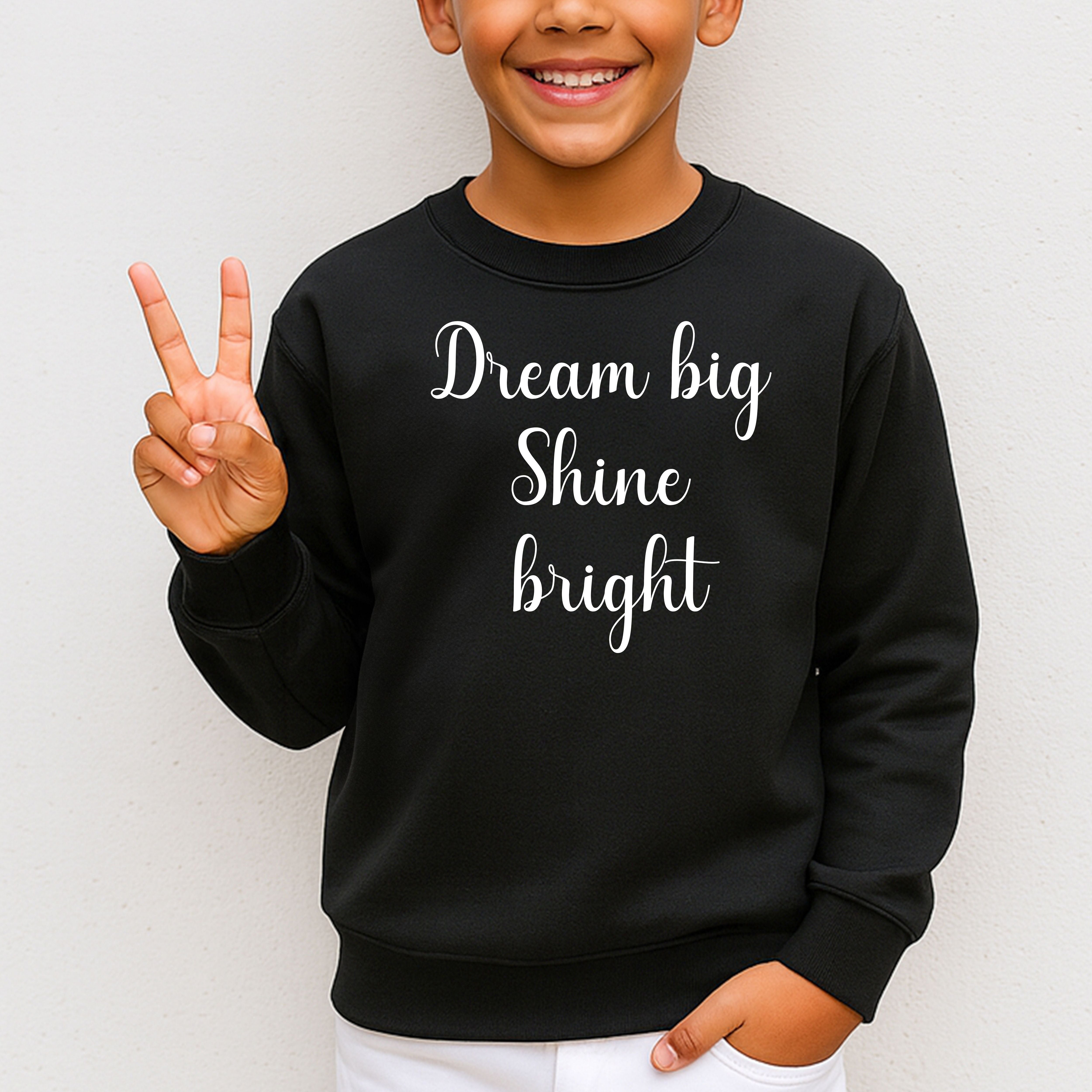 Dream Big Shine Bright Youth Crewneck Sweatshirt, Shine Bright Sweatshirt, Kids With Big Dreams Gift Shirt for Kids