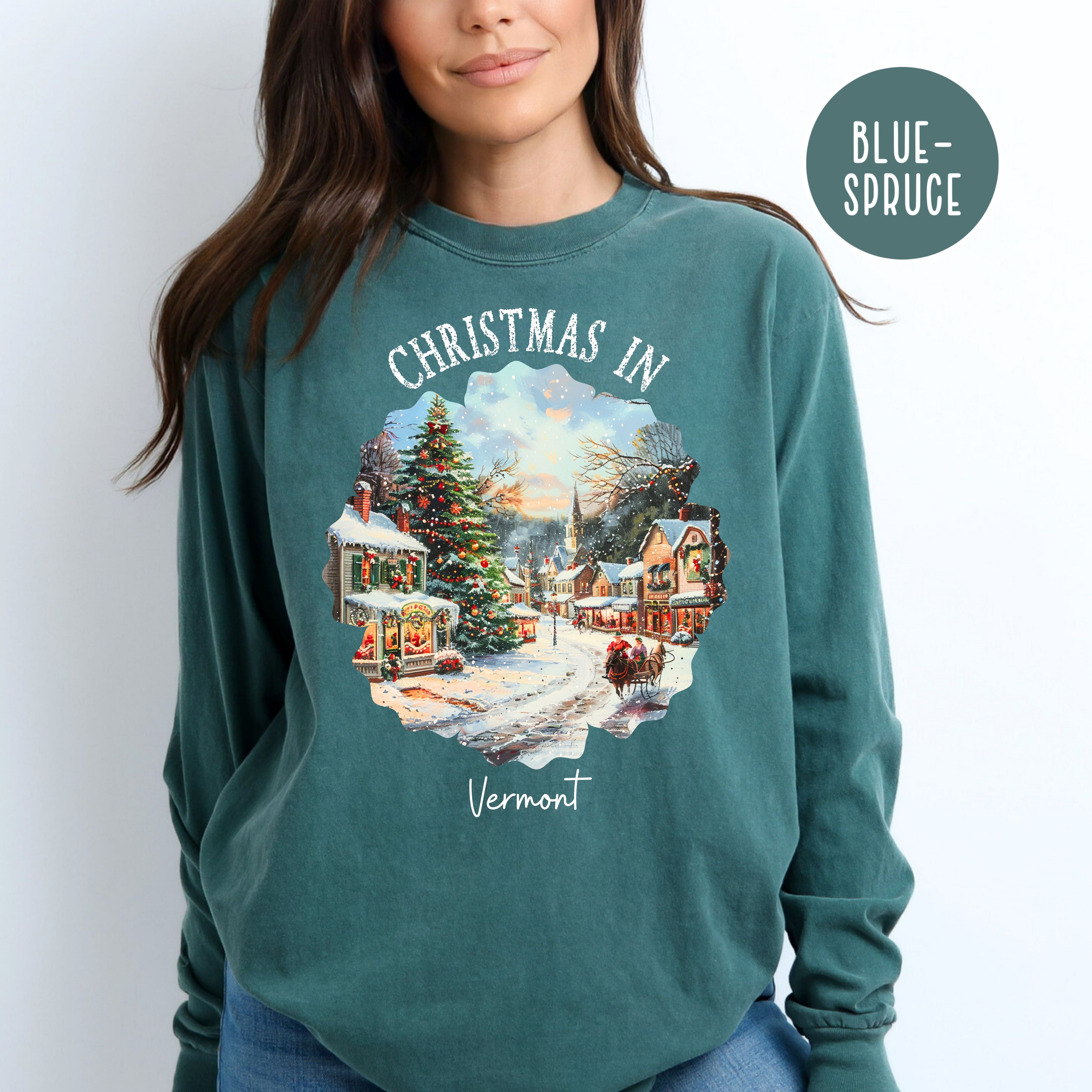 Christmas in Vermont Comfort Colors® Long Sleeve Tee