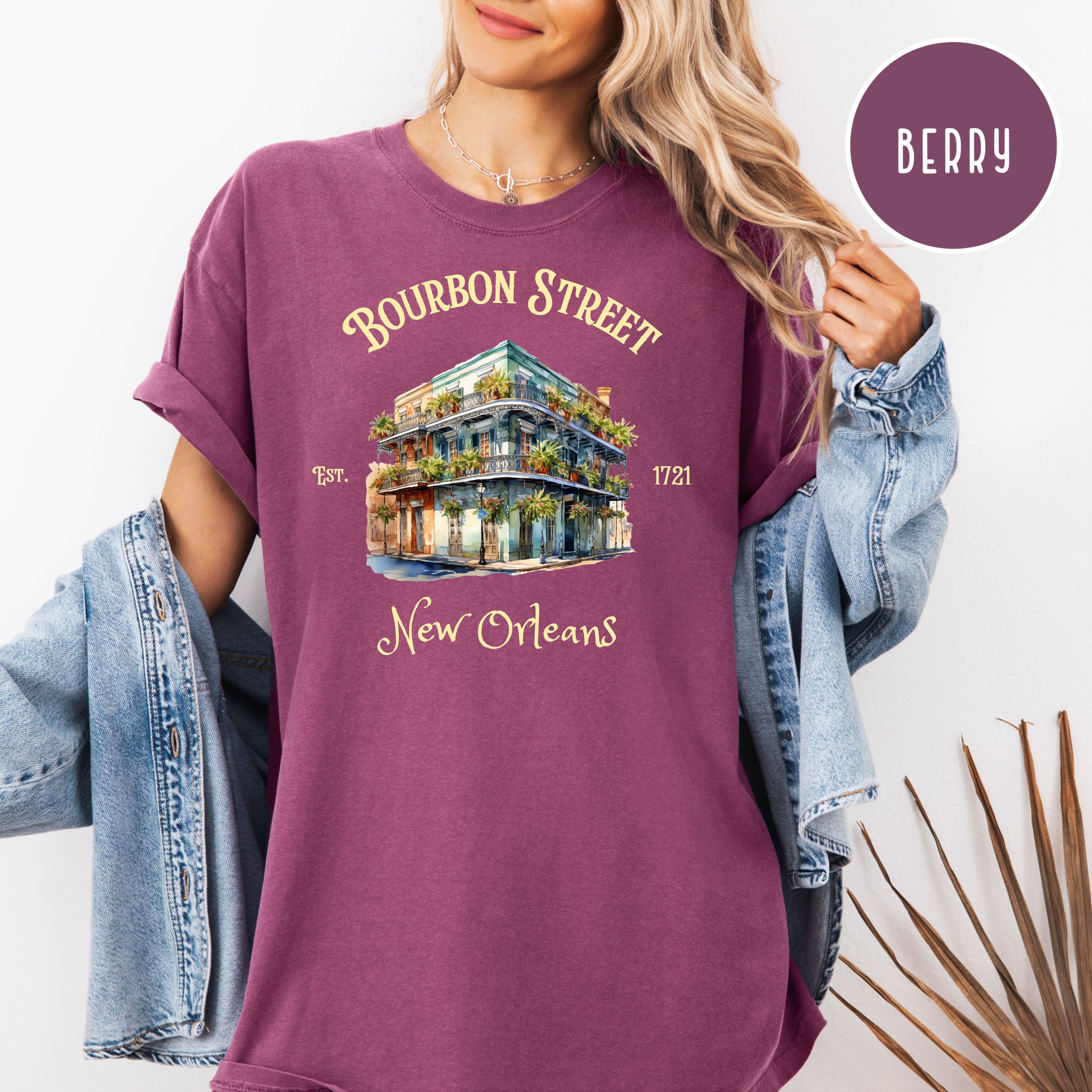 Bourbon Street New Orleans Comfort Colors Tee, French Quarter Shirt