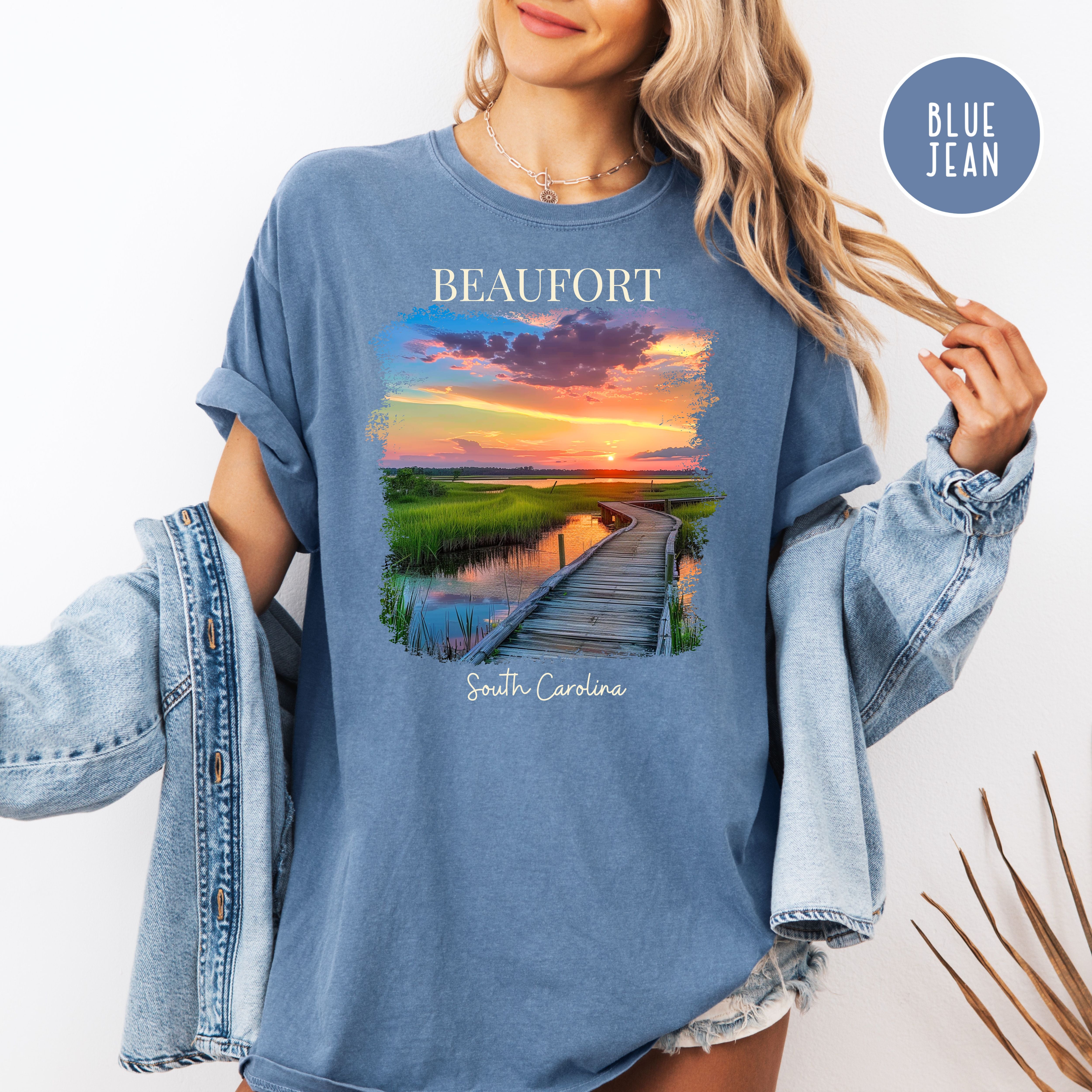 Beaufort South Carolina Sunset Comfort Colors Tee