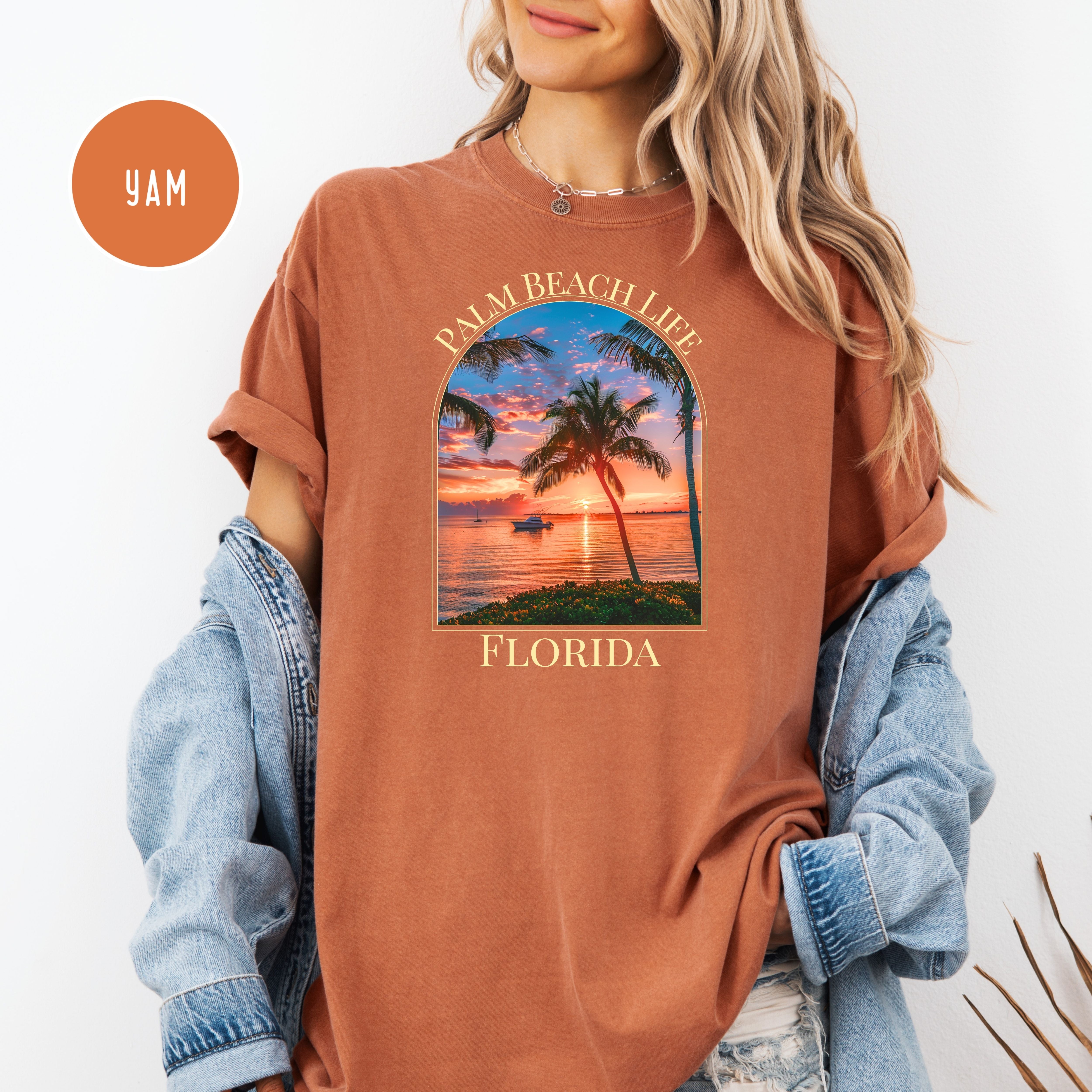 West Palm Beach Sunset Comfort Colors Pre-Shrunk Unisex Tee