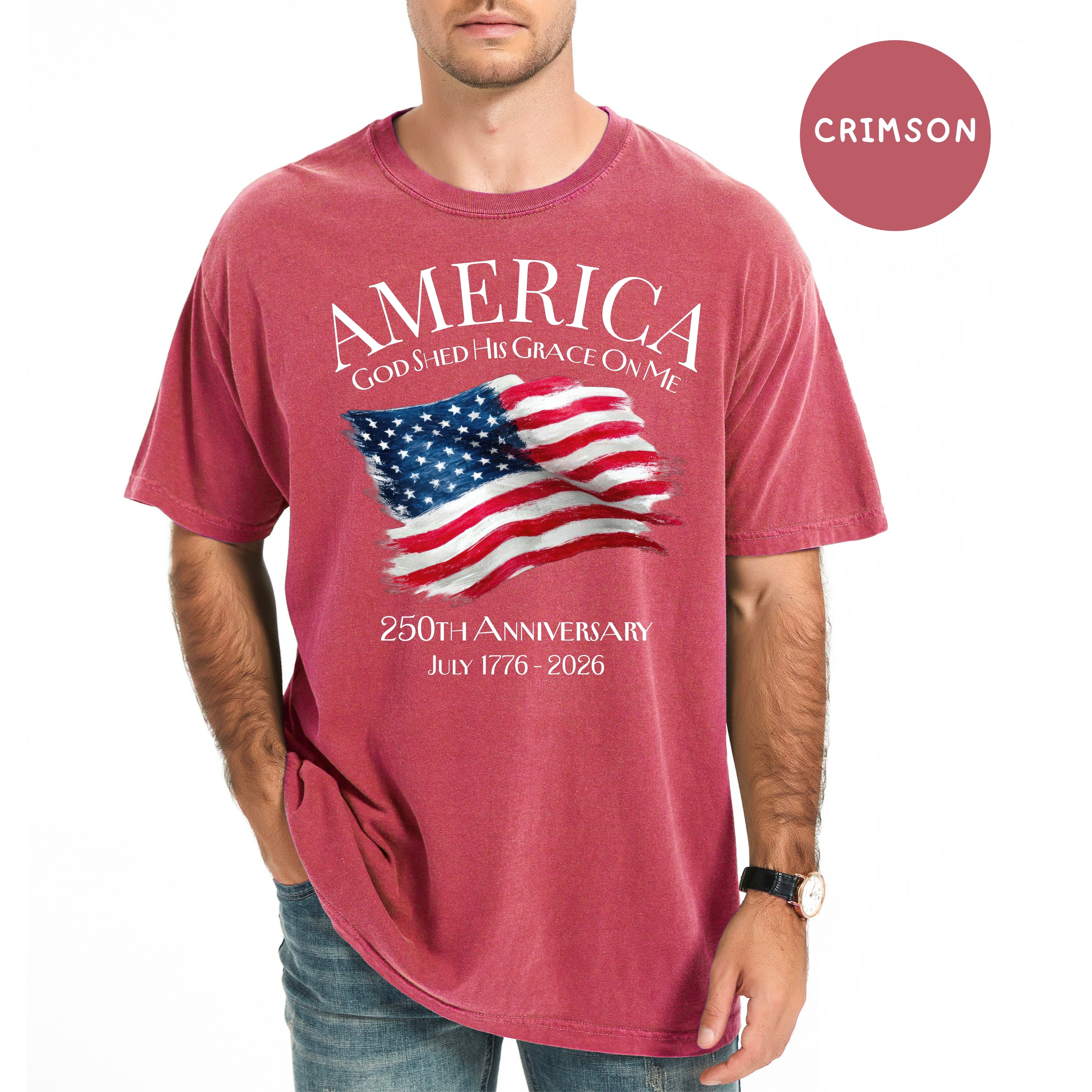 America 250th Anniversary Patriotic Unisex Comfort Colors T-Shirt, 4th of July Shirt, Fourth of July Shirt, USA Patriotic Shirt