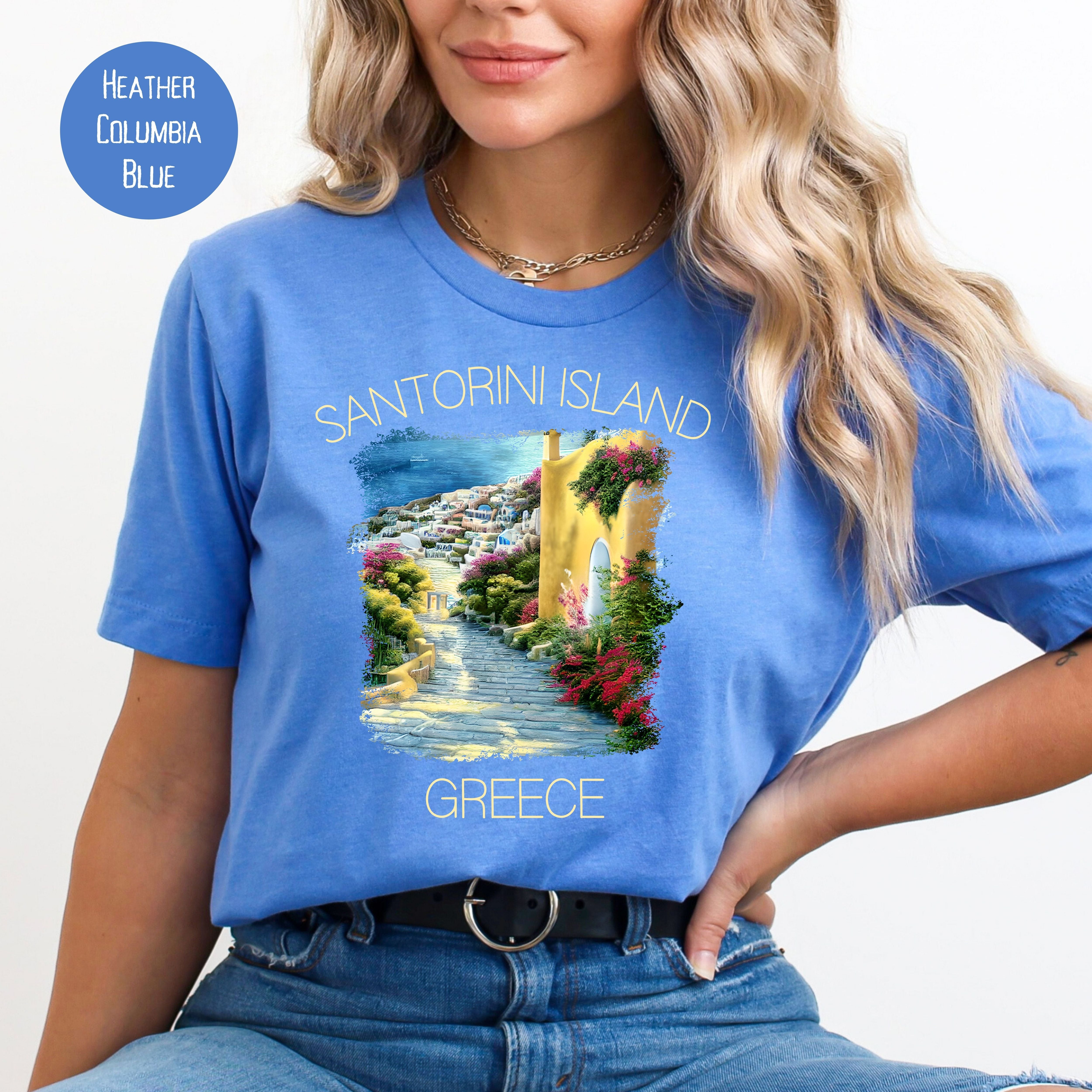 Santorini Greek Islands Bella Canvas Vacation Tee