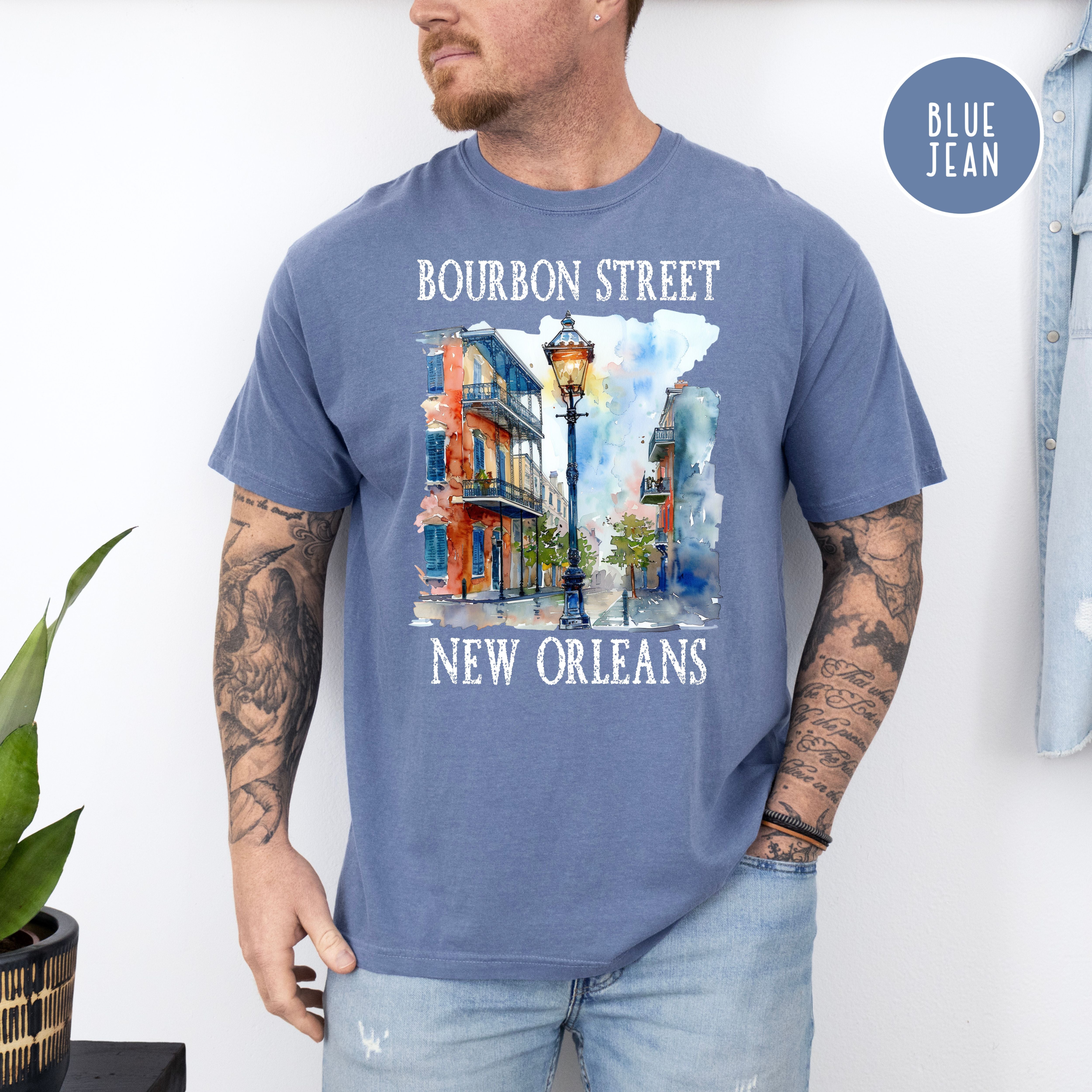Bourbon Street New Orleans Unisex Comfort Colors T-Shirt, New Orleans Vacation Gift Shirt