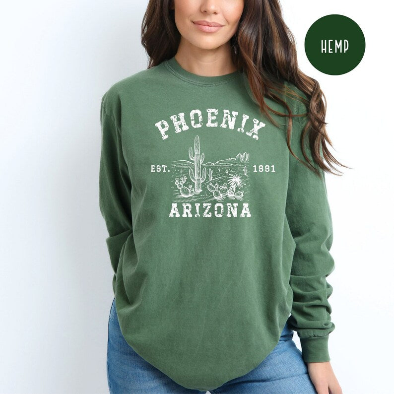 Phoenix Arizona Grunge Style Comfort Colors® Long Sleeve Tee