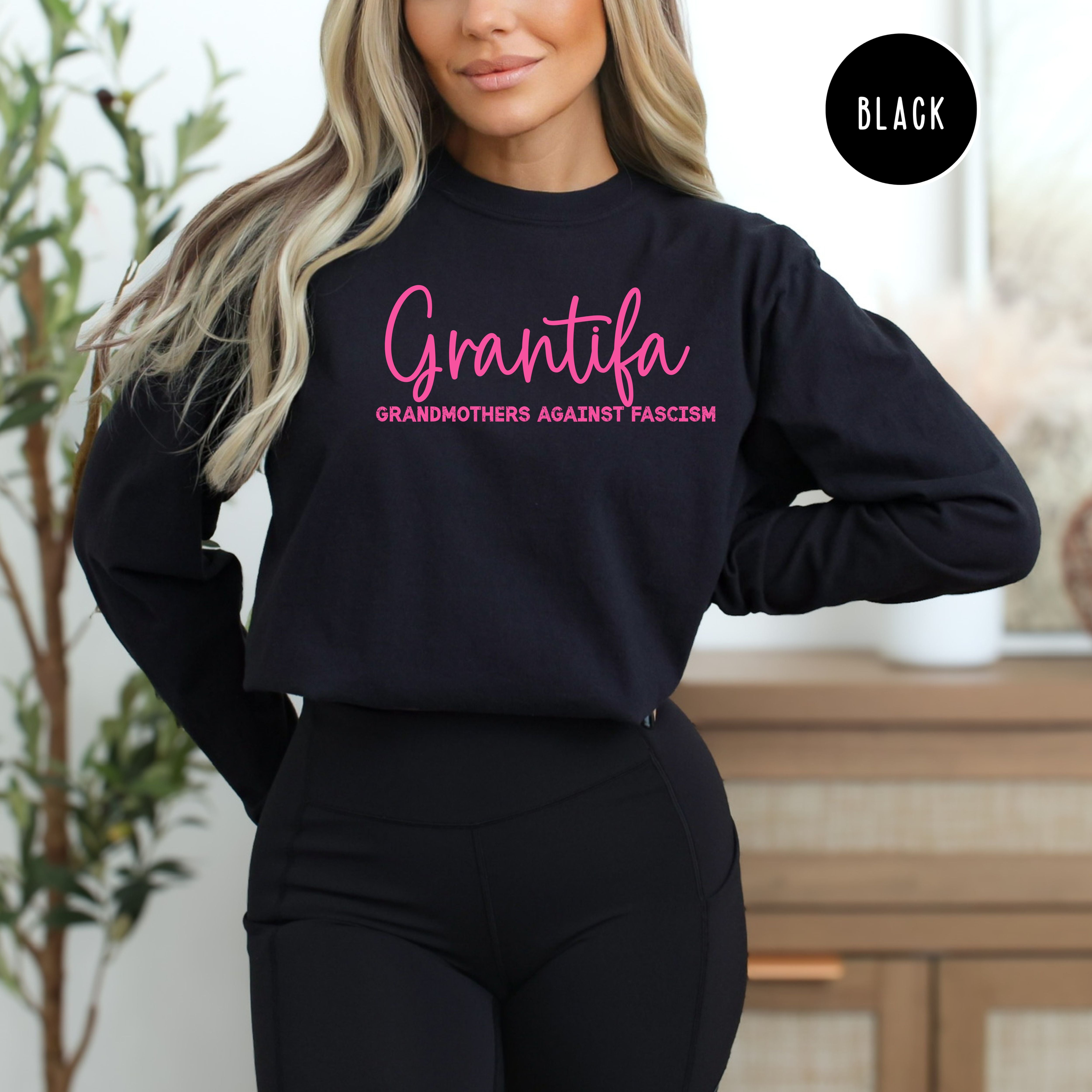 Grantifa Grandmothers Against Fascism Long Sleeve Comfort Colors Tee