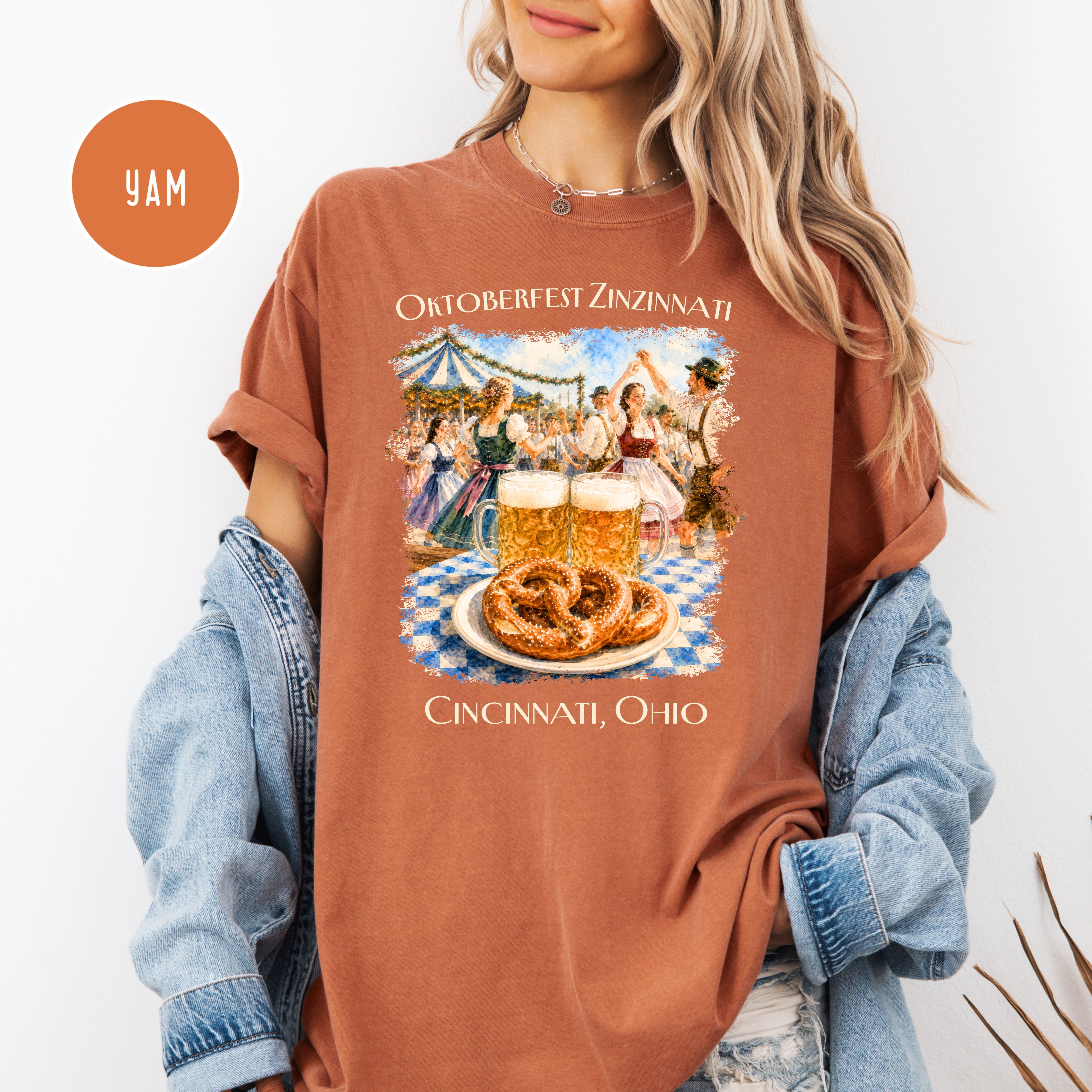Cincinnati Oktoberfest Celebration Unisex Comfort Colors TShirt, Oktoberfest Zinzinnati Ohio Shirt, Octoberfest Shirt, Cincinnati Gift Shirt