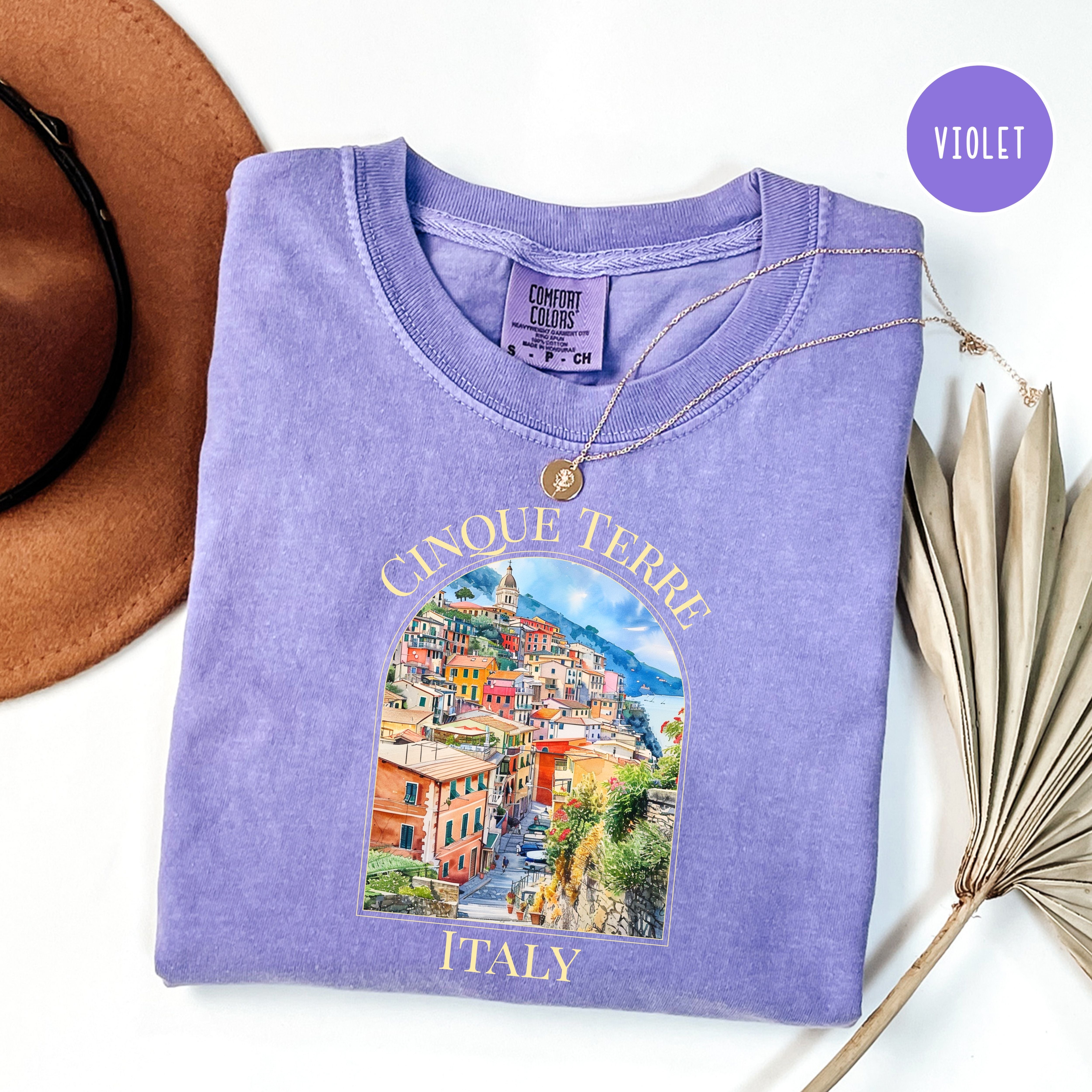 Cinque Terre Italy Unisex Comfort Colors T-Shirt, Italy Vacation Shirt, Italy Gift Shirt