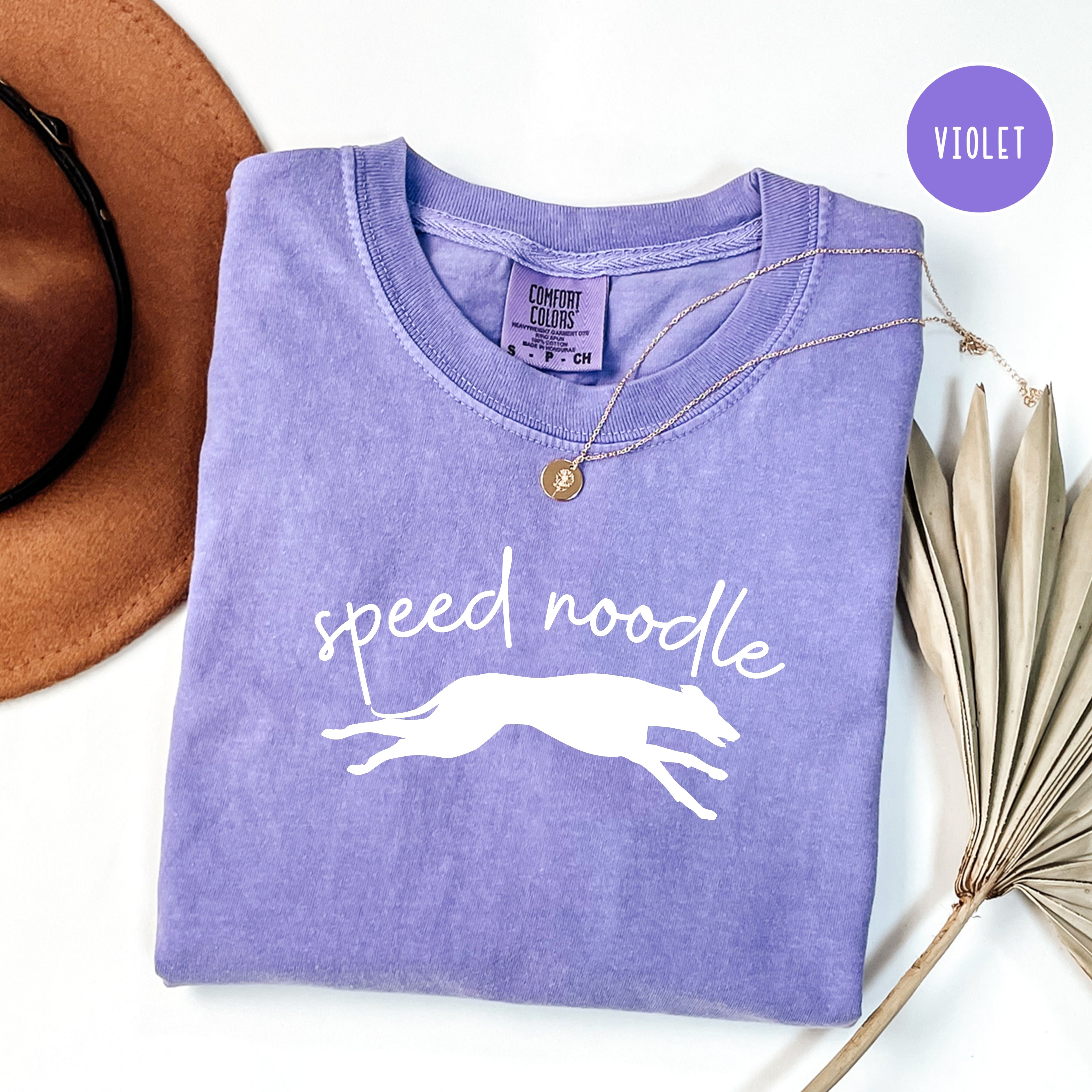 Speed Noodle Greyhound Lover Unisex Comfort Colors T-Shirt, Dog Lover Gift Shirt, Funny Animal Lover Shirt
