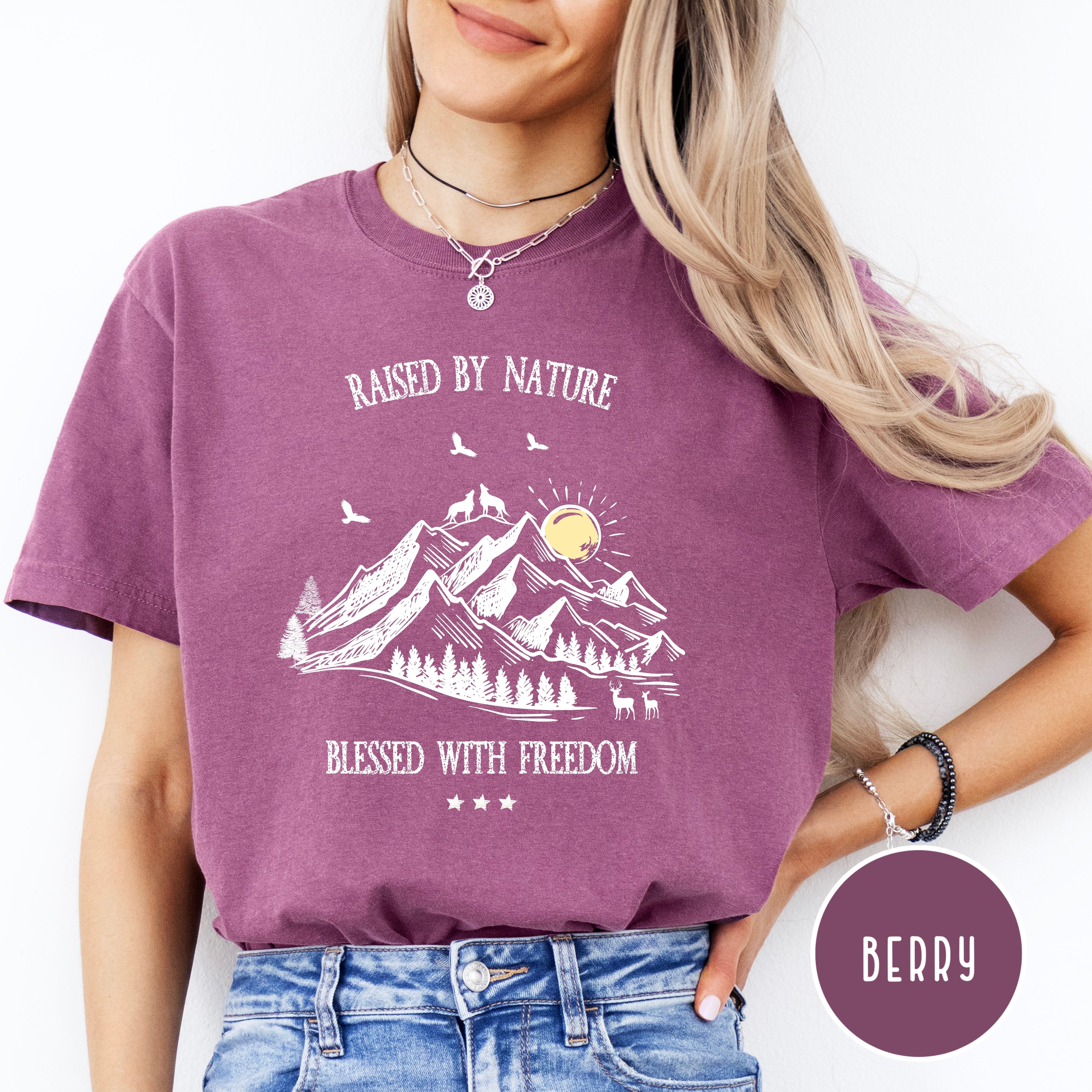 Raised By Nature Blessed With Freedom Comfort Colors® Tee