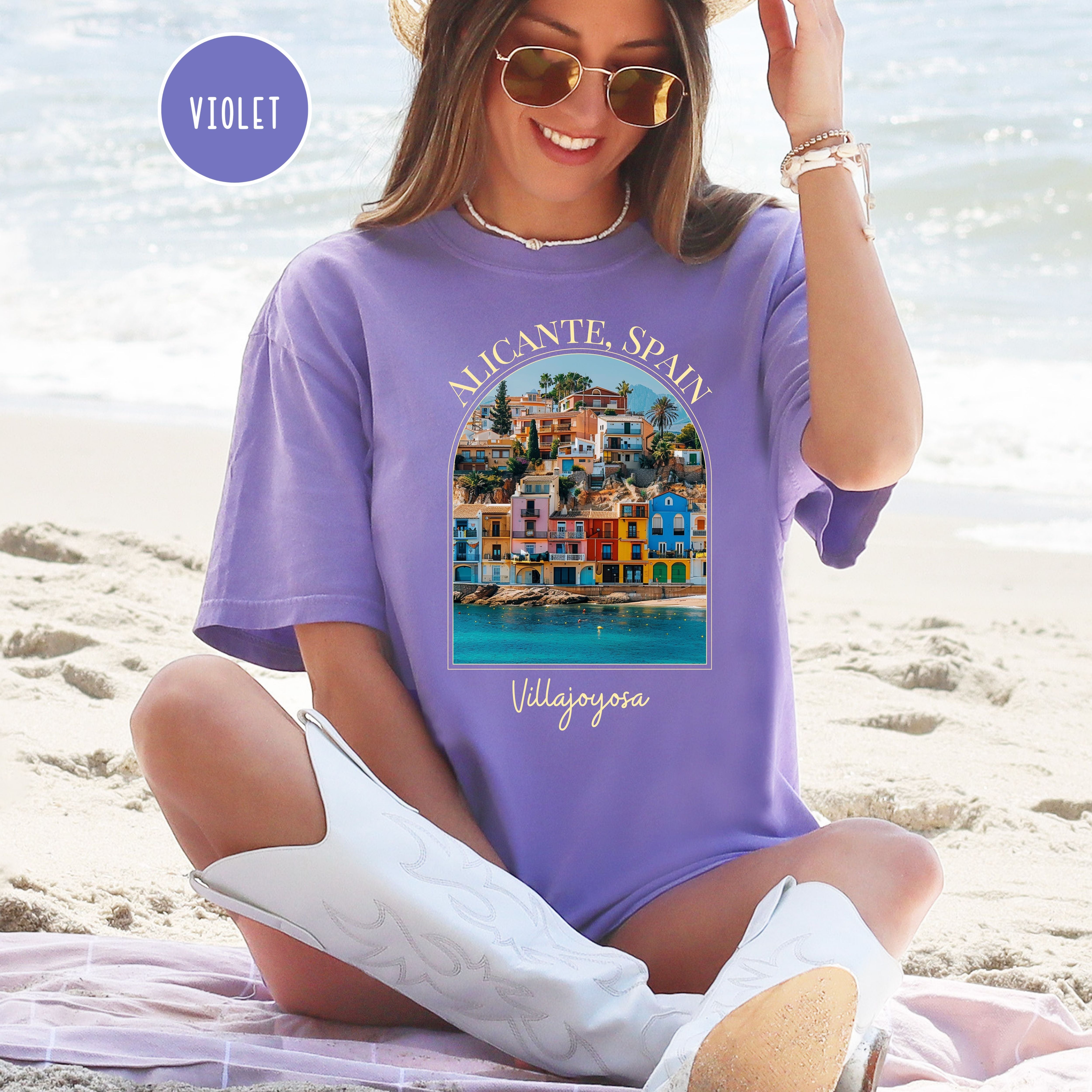 Alicante Spain Villajoyosa Village Colorful Seaside Homes Comfort Colors® Tee