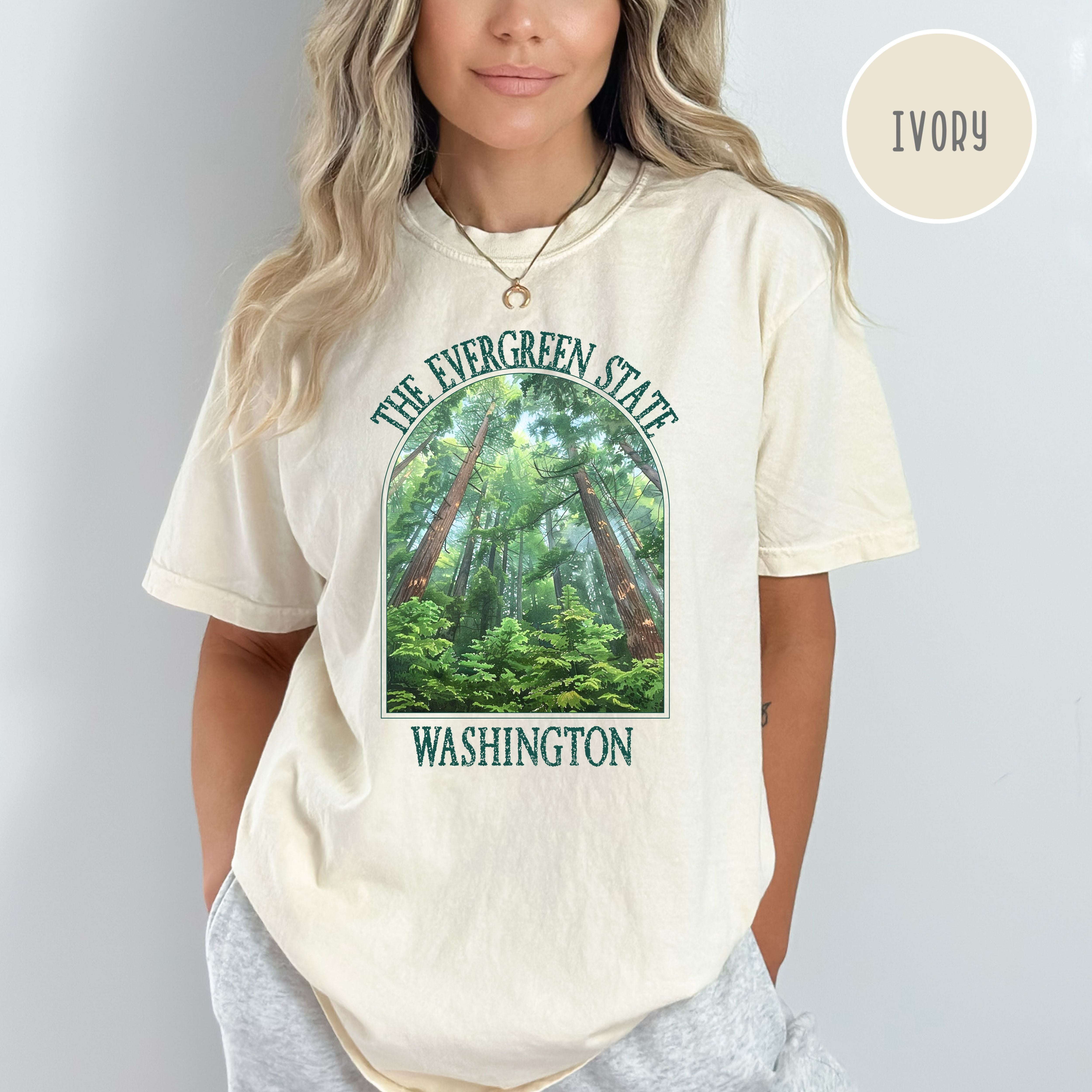 The Evergreen Trees of Washington State Comfort Colors Unisex Tee