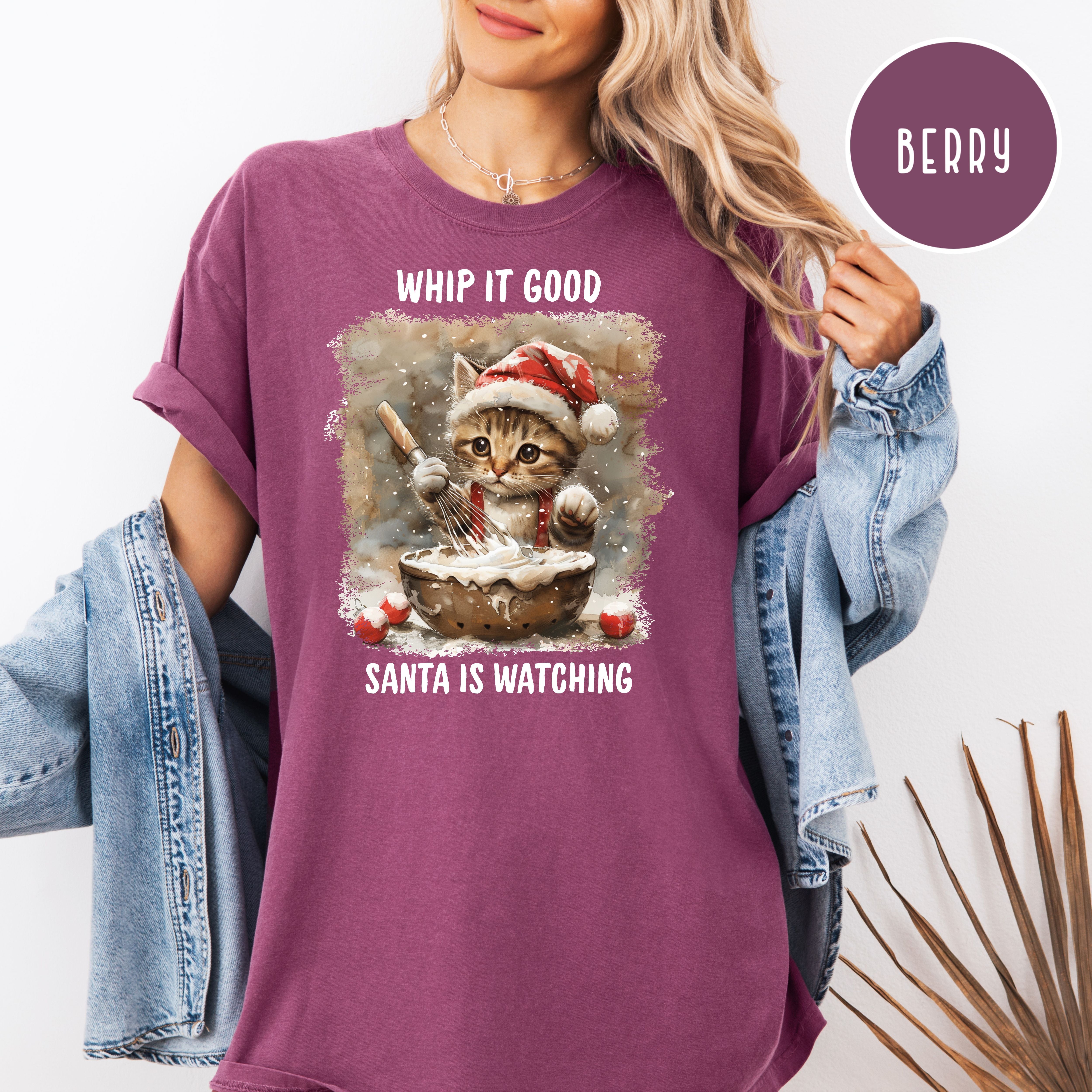 Cute Cat Comfort Colors Christmas Baking Tee Shirt