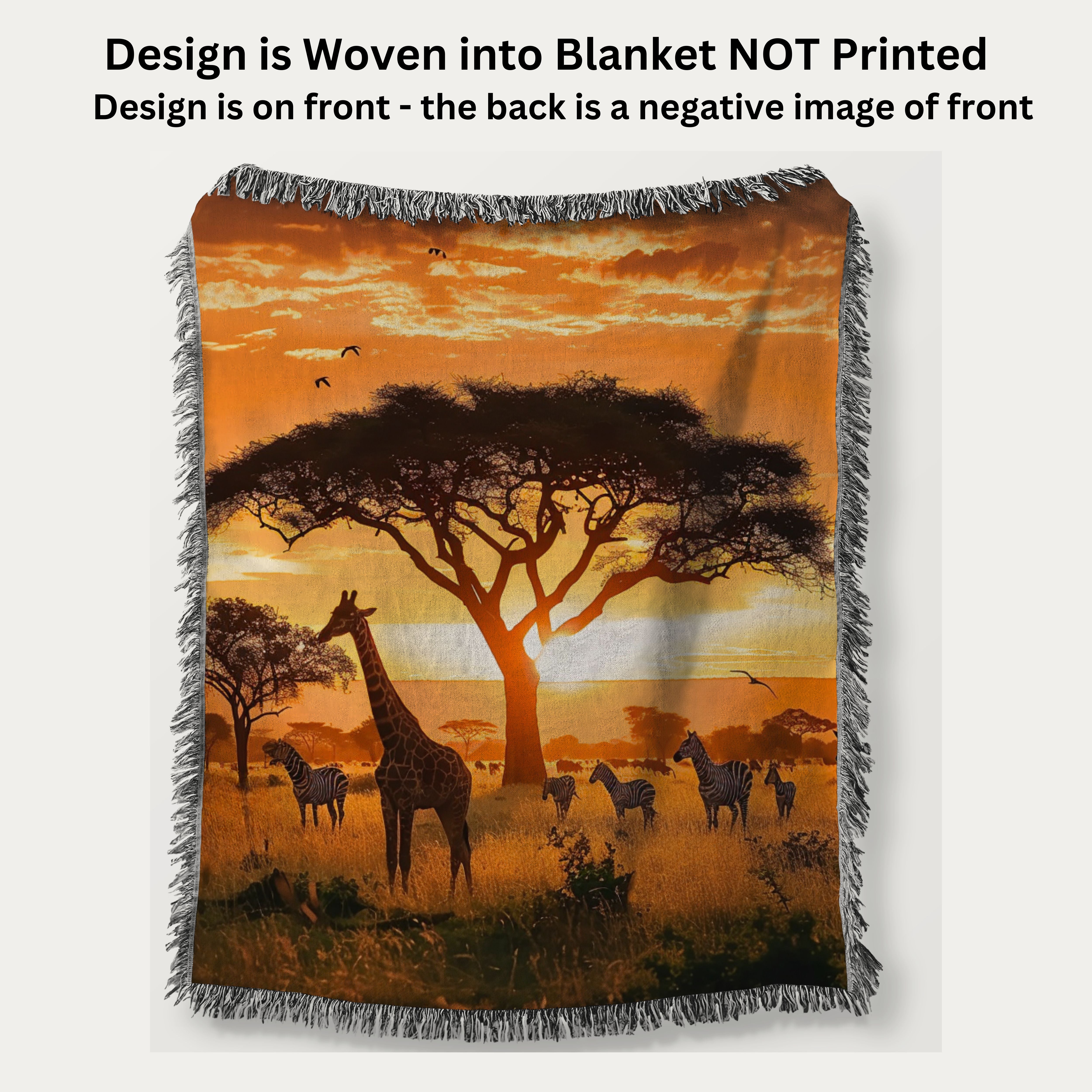Serengeti National Park Tanzania Woven Throw Blanket, Tanzania Safari Gift
