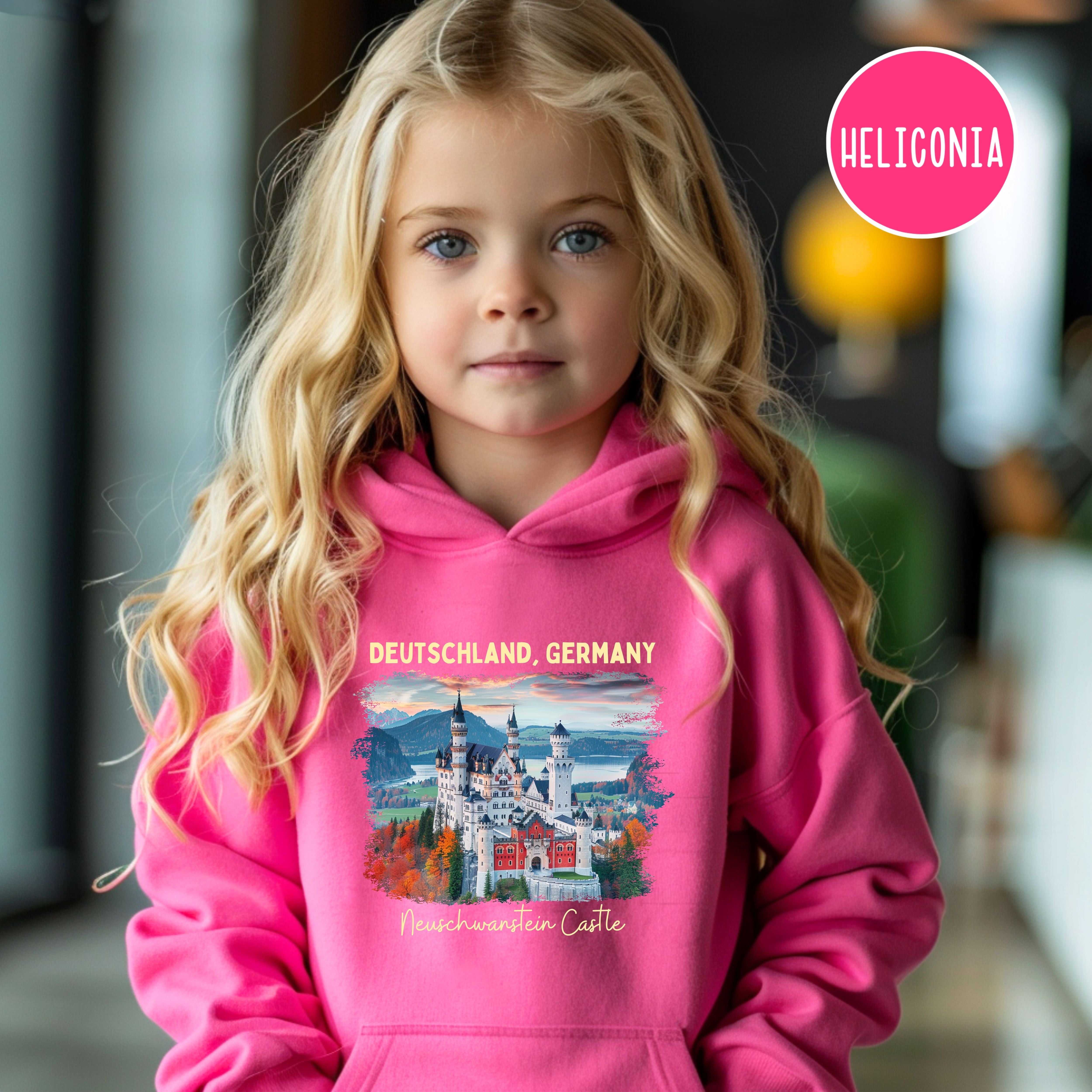 Germany Neuschwanstein Castle Youth Hoodie, Deutschland Germany Vacation Kids Sized Gift Hoodie