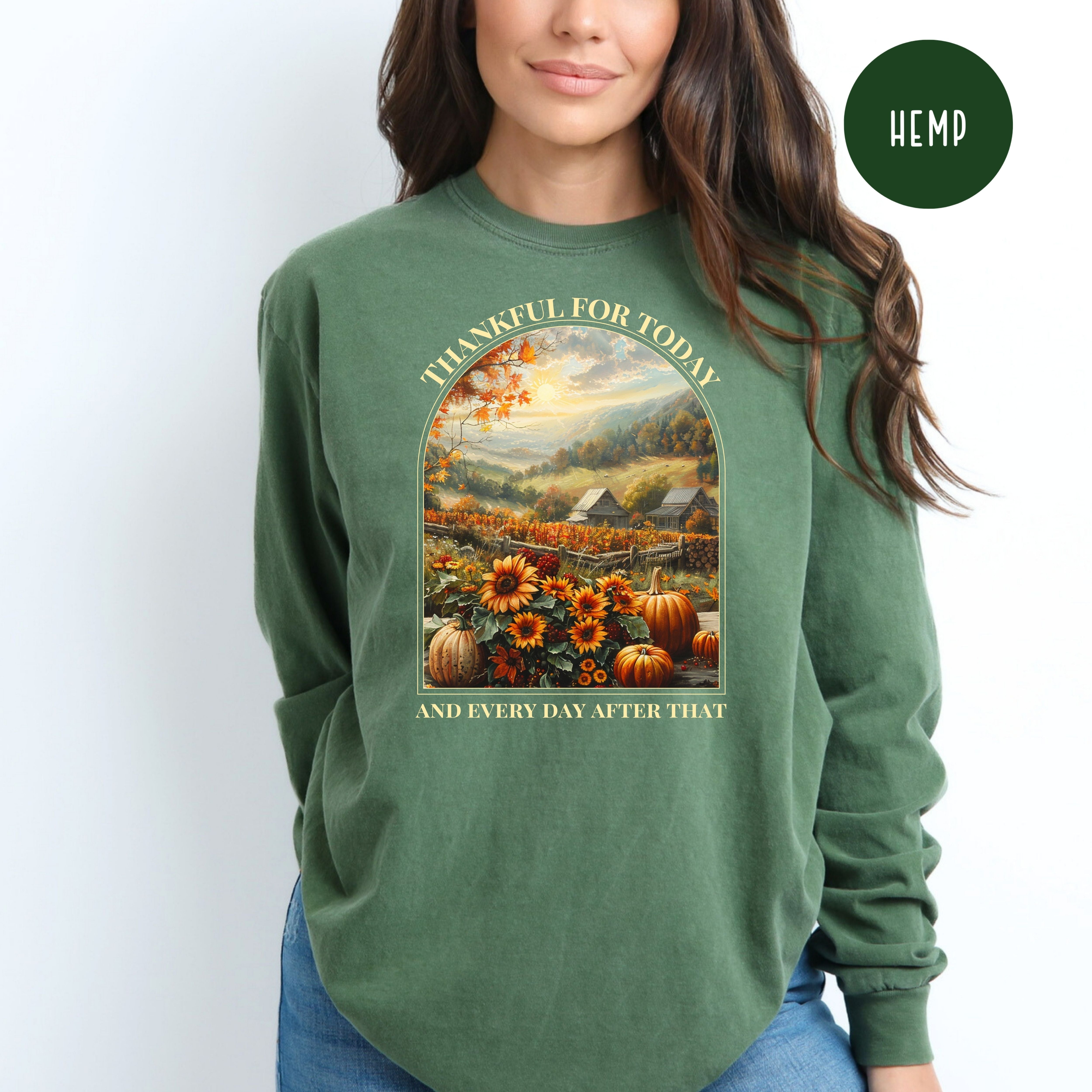 Thankful for Today Comfort Colors® Long Sleeve Gratitude Tee