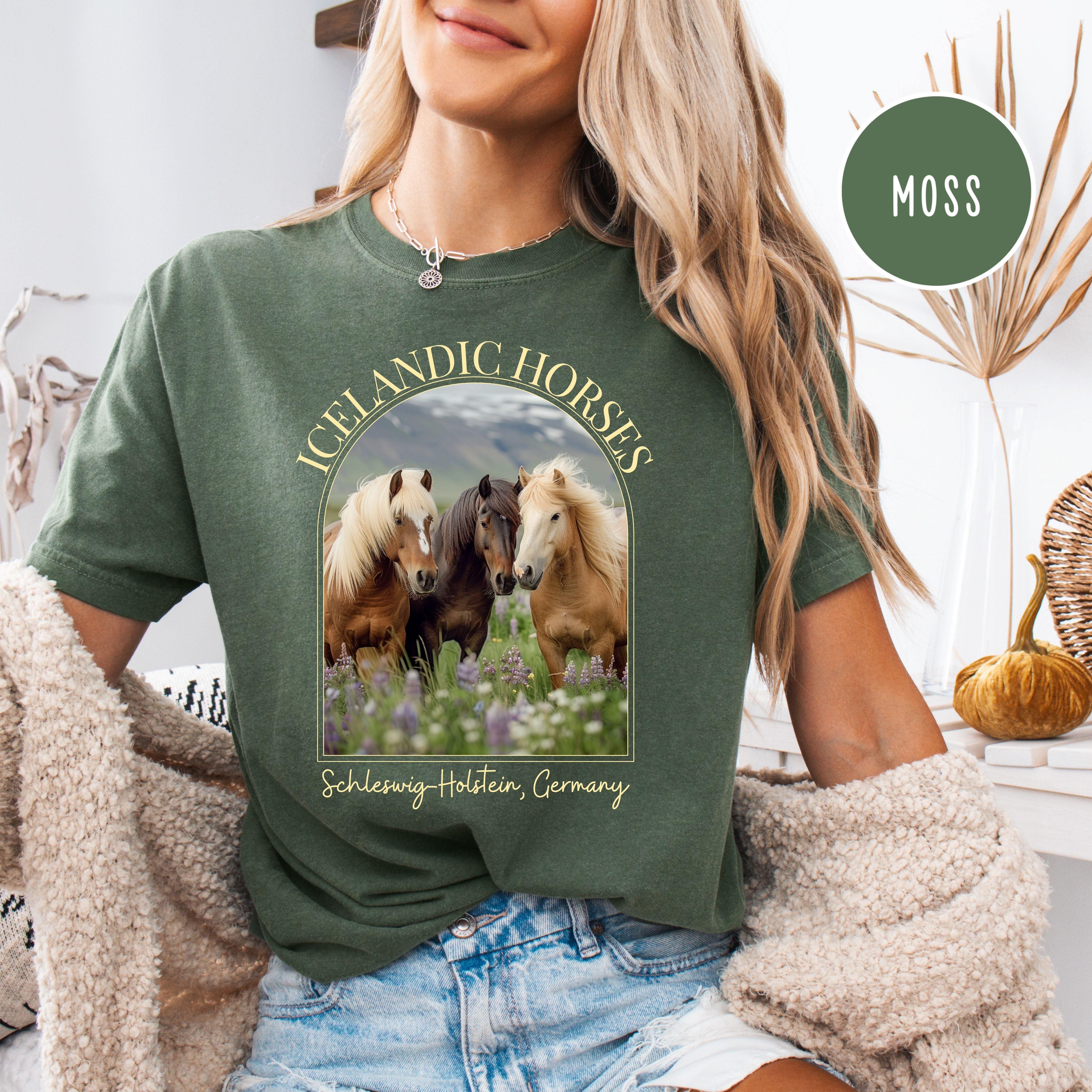 Icelandic Horses Comfort Colors Horse Lover Tee Shirt