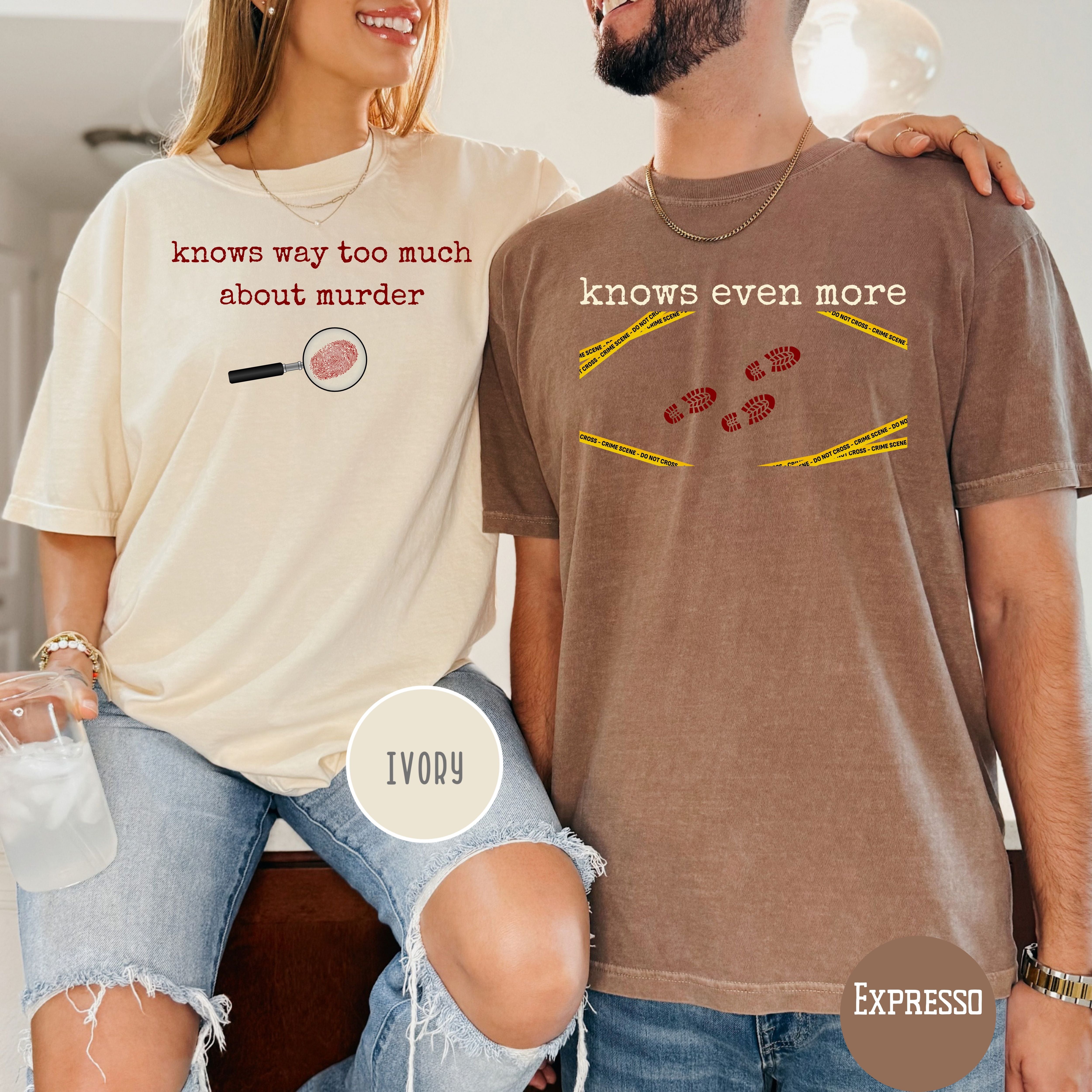 Funny True Crime Lovers Matching Couple Comfort Colors Tee Shirts