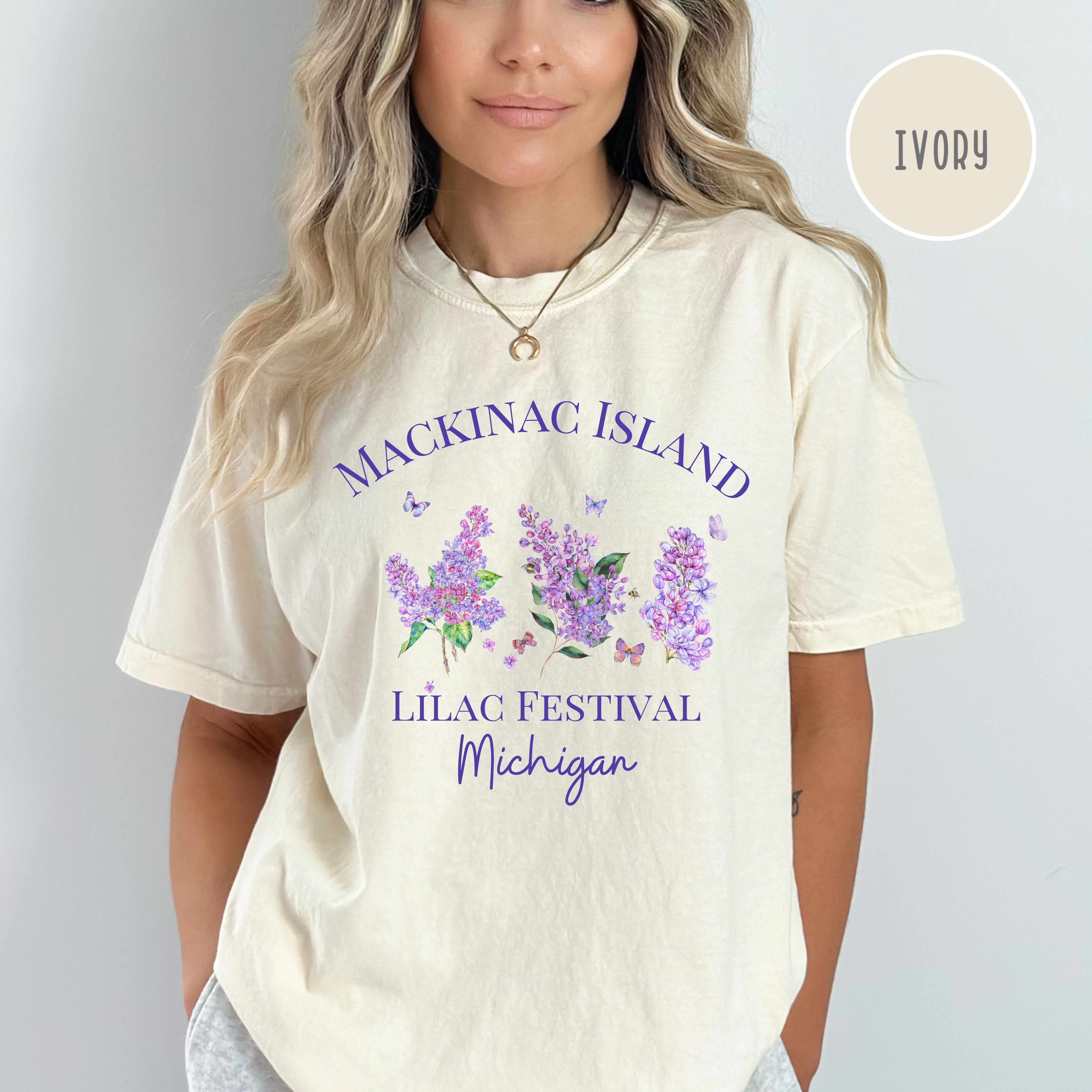 Mackinac Island Michigan Lilac Festival Comfort Colors Tee by CindylBoutiqueShop.com