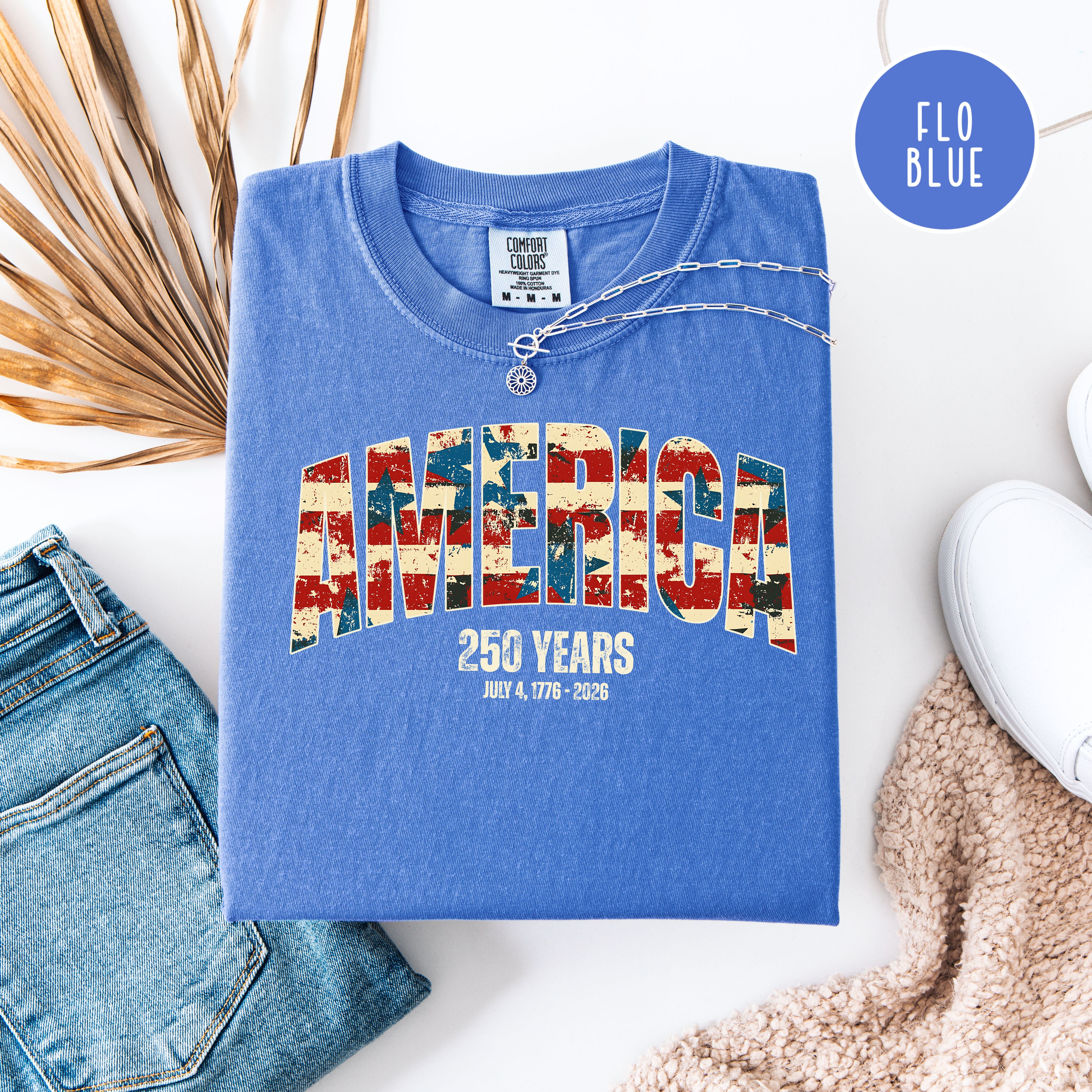 Patriotic America 250 Year Anniversary Comfort Colors Independence Day Gift Shirt