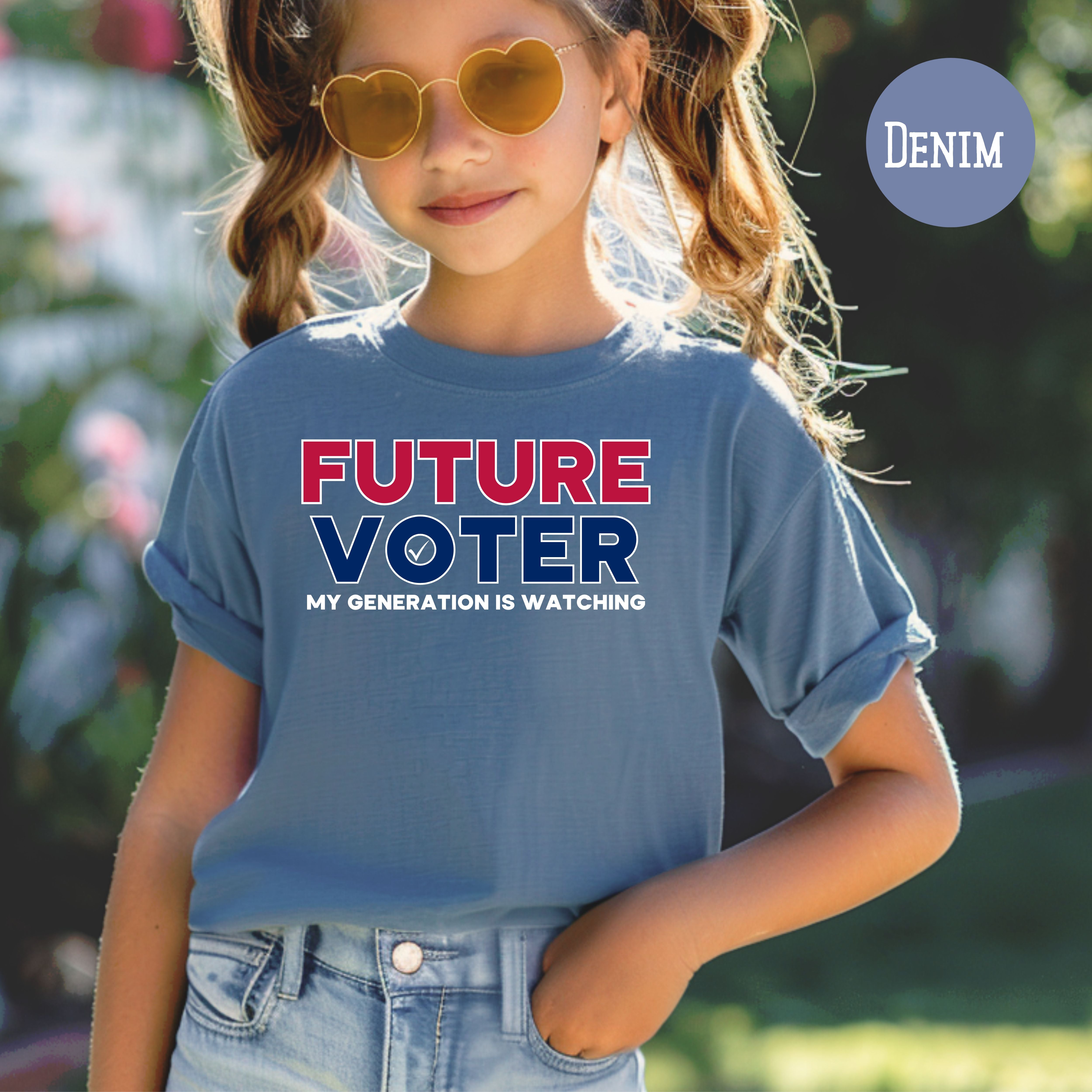 Future Voter My Generation is Watching Youth Sized Comfort Colors® Unisex Kids Voting Tee