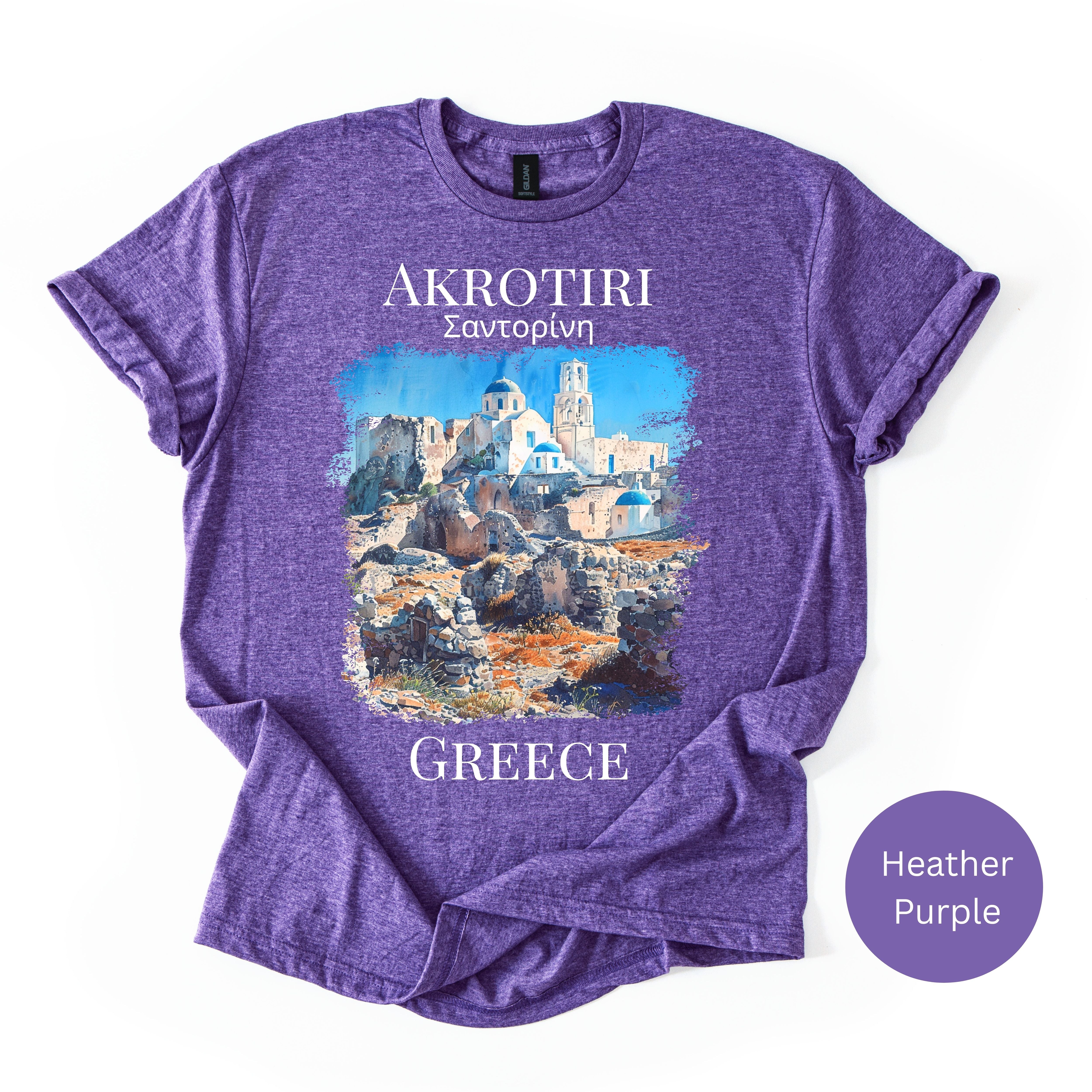 Akrotiri Ancient Ruins Santorini Greece Soft-Style Adult Unisex Tee