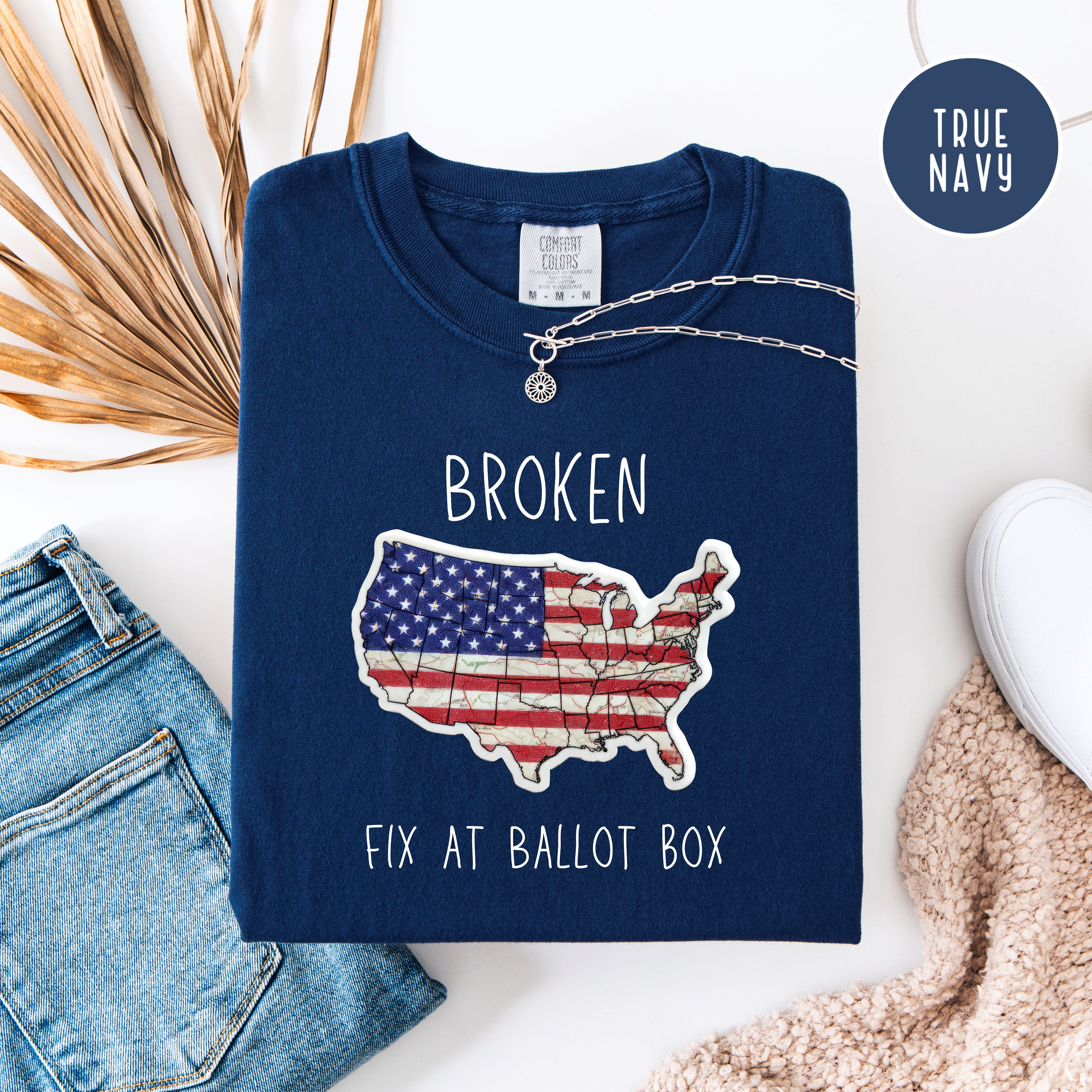 Funny Political USA Shirt Broken Fix at Ballot Box Unisex Comfort Colors T-Shirt, Protest Shirt, Political Tee, Vote Tee, Your Vote Matters