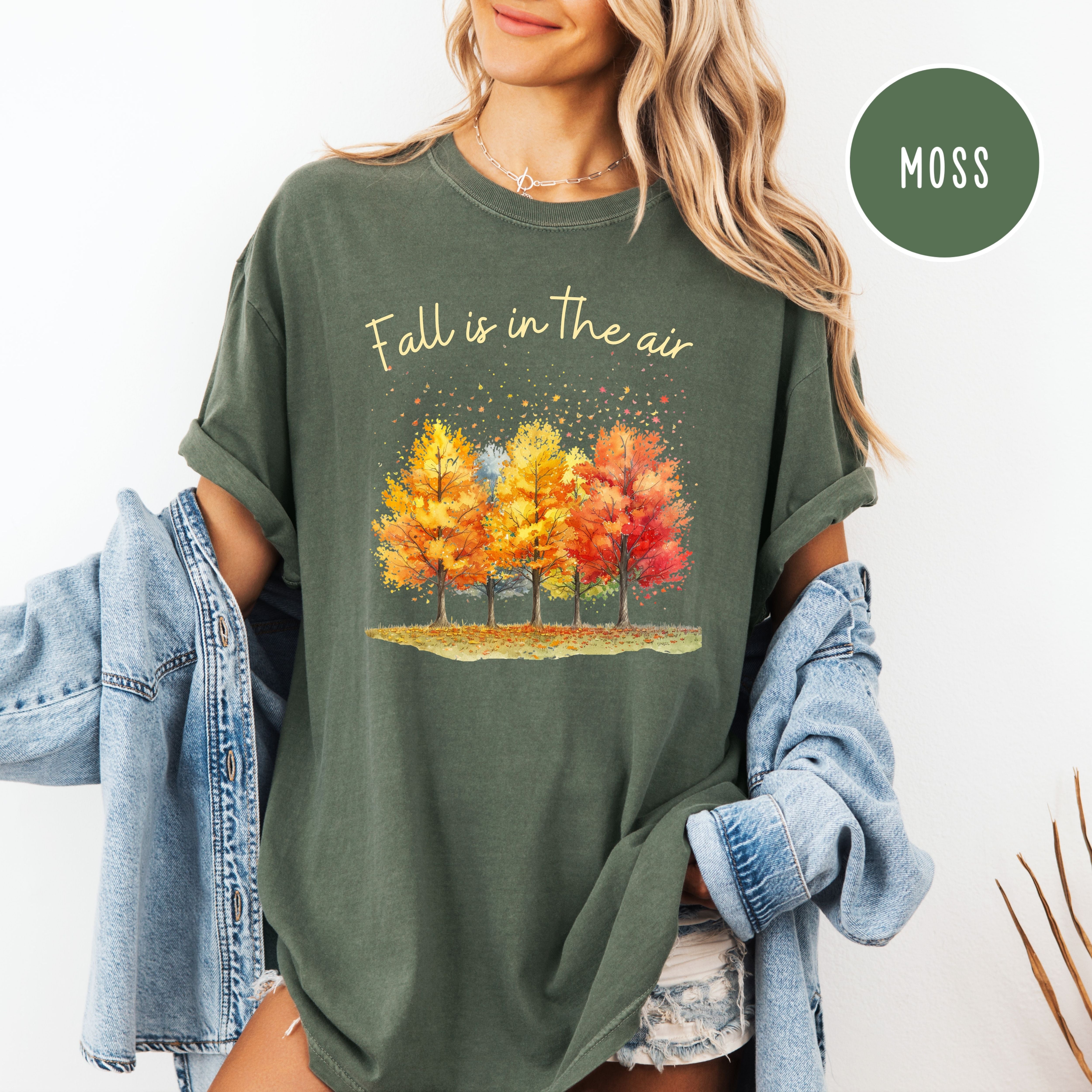 Fall is in The Air Autumn Vibes Colorful Fall Leaves Comfort Colors Tee