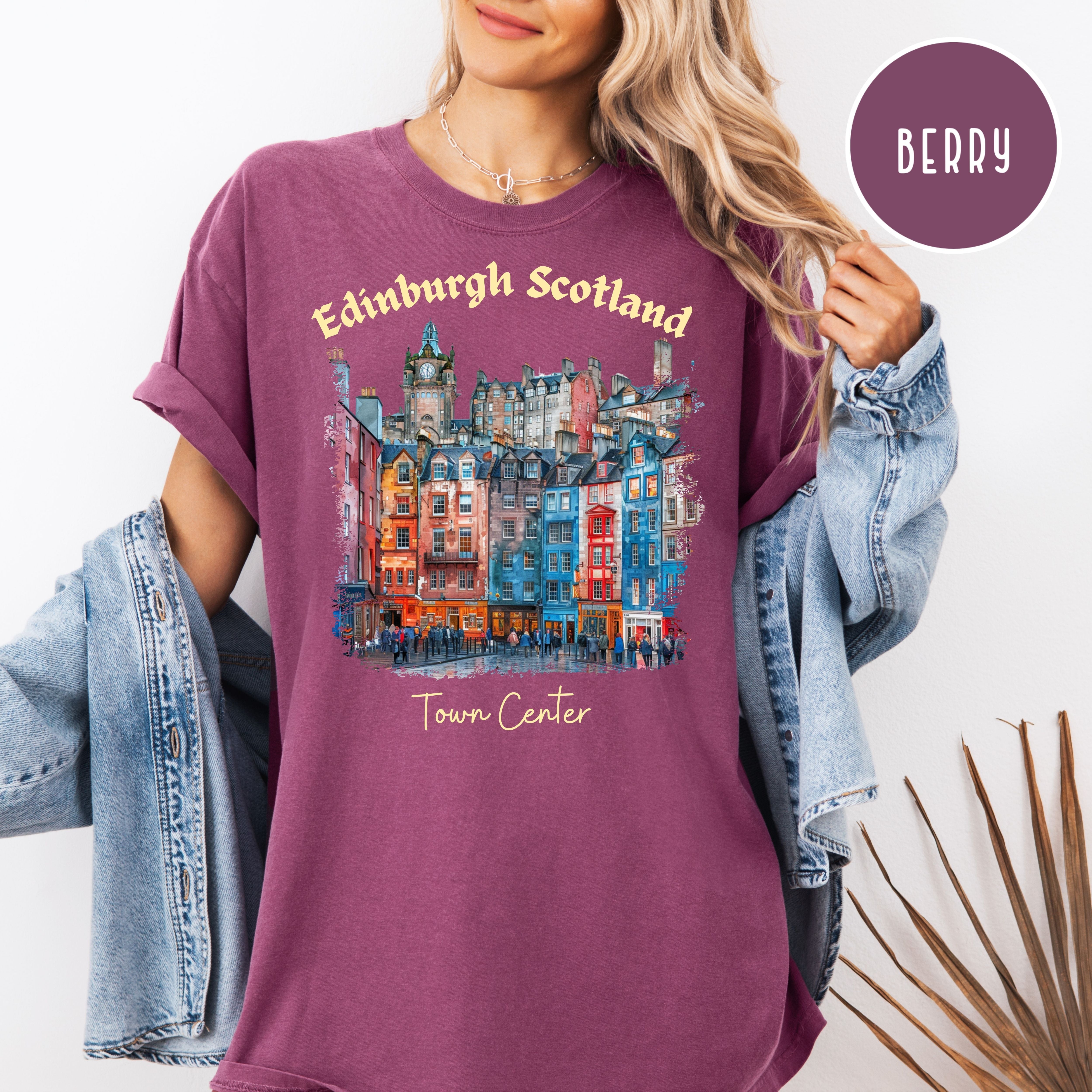 Edinburgh Scotland Town Center Comfort Colors Vacation Gift Tee