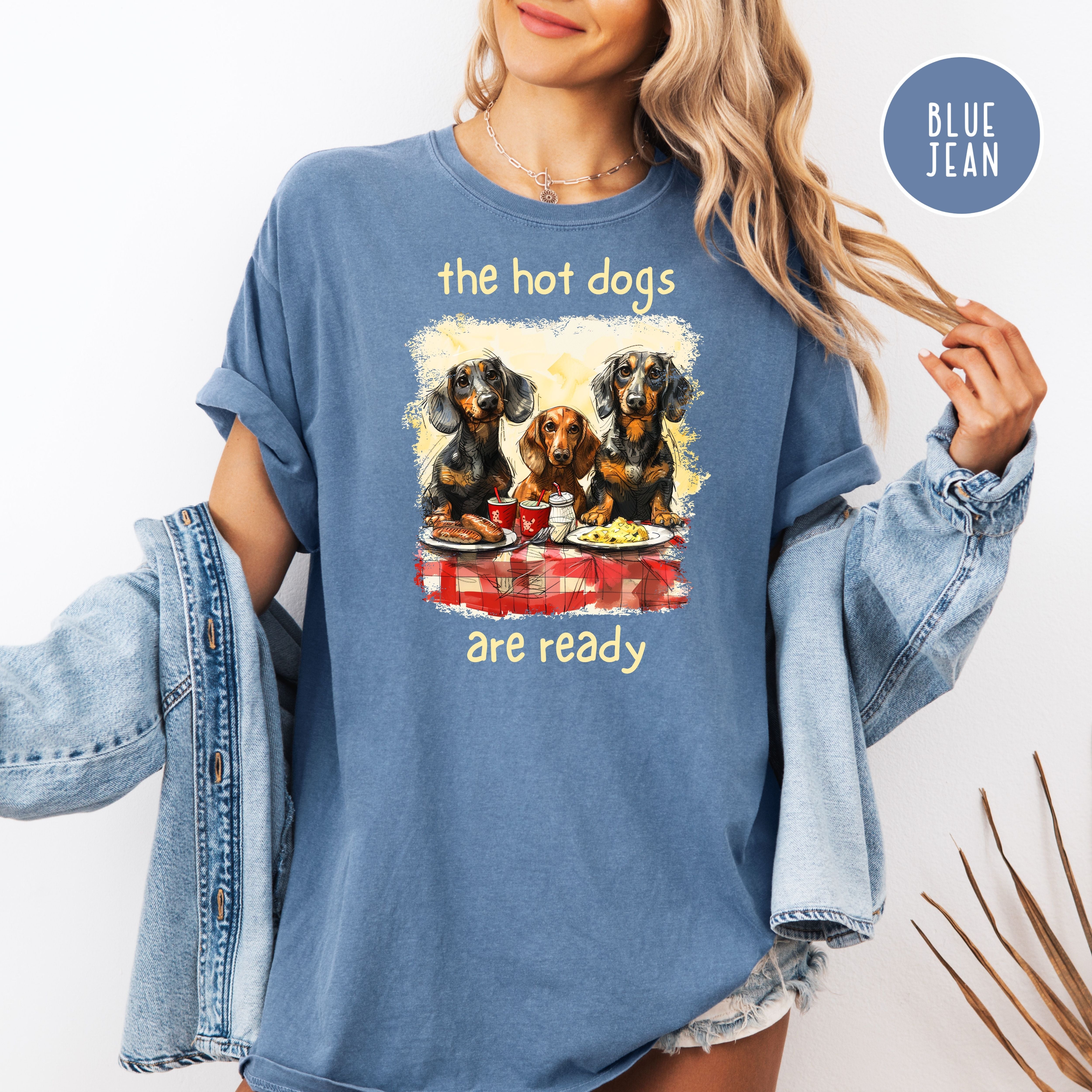 Funny Wiener Dog Lover Comfort Colors T-Shirt, Dachshund Mama Gift Tee, BBQ Summer Picnic Tee, Dog Lover Gift, Sausage Dog Humor, Doxie Mom