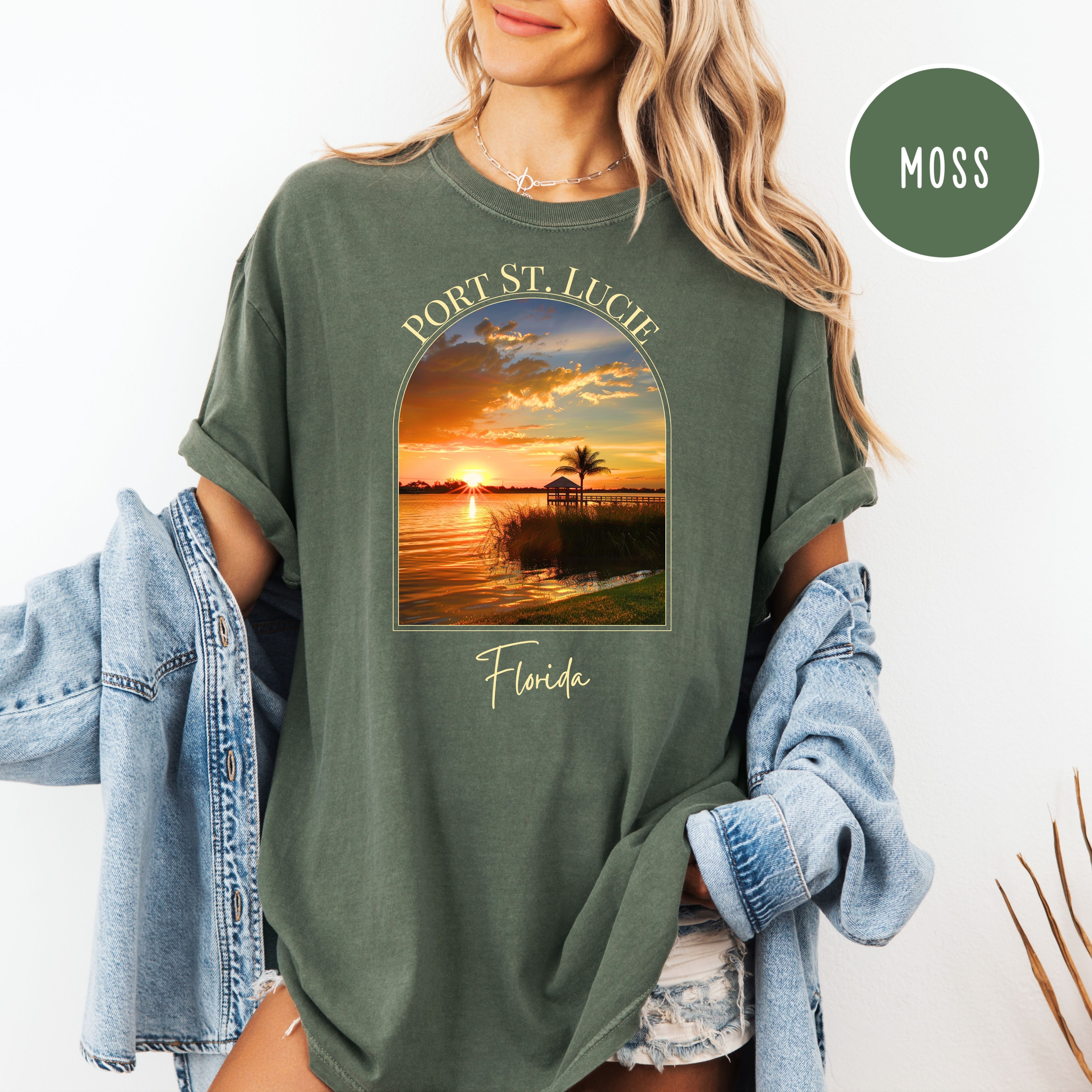 Port St Lucie Florida Sunset Comfort Colors Vacation Gift Shirt