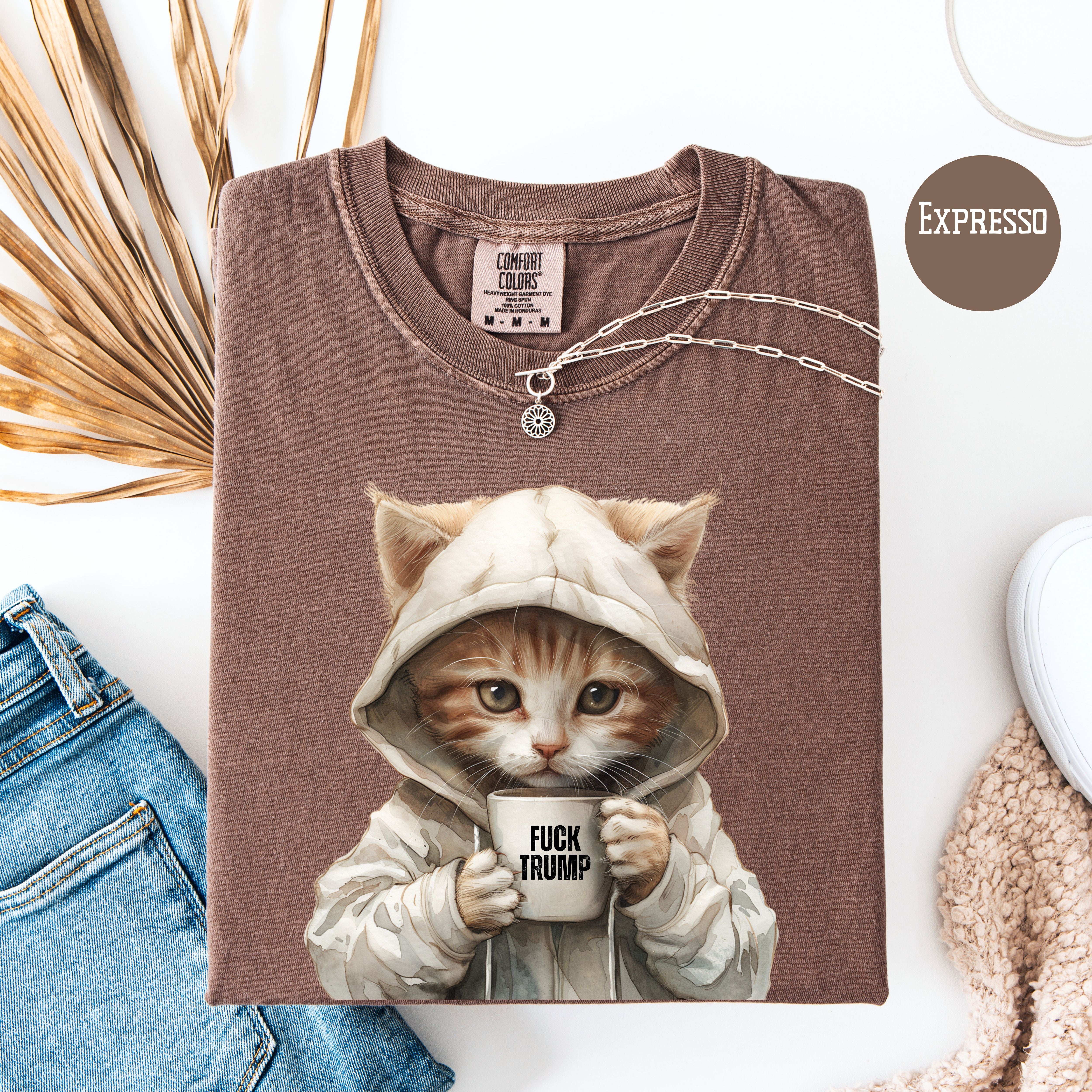 Anti-Trump Cat Lover Fuck Trump Comfort Colors Trump Protest Shirt